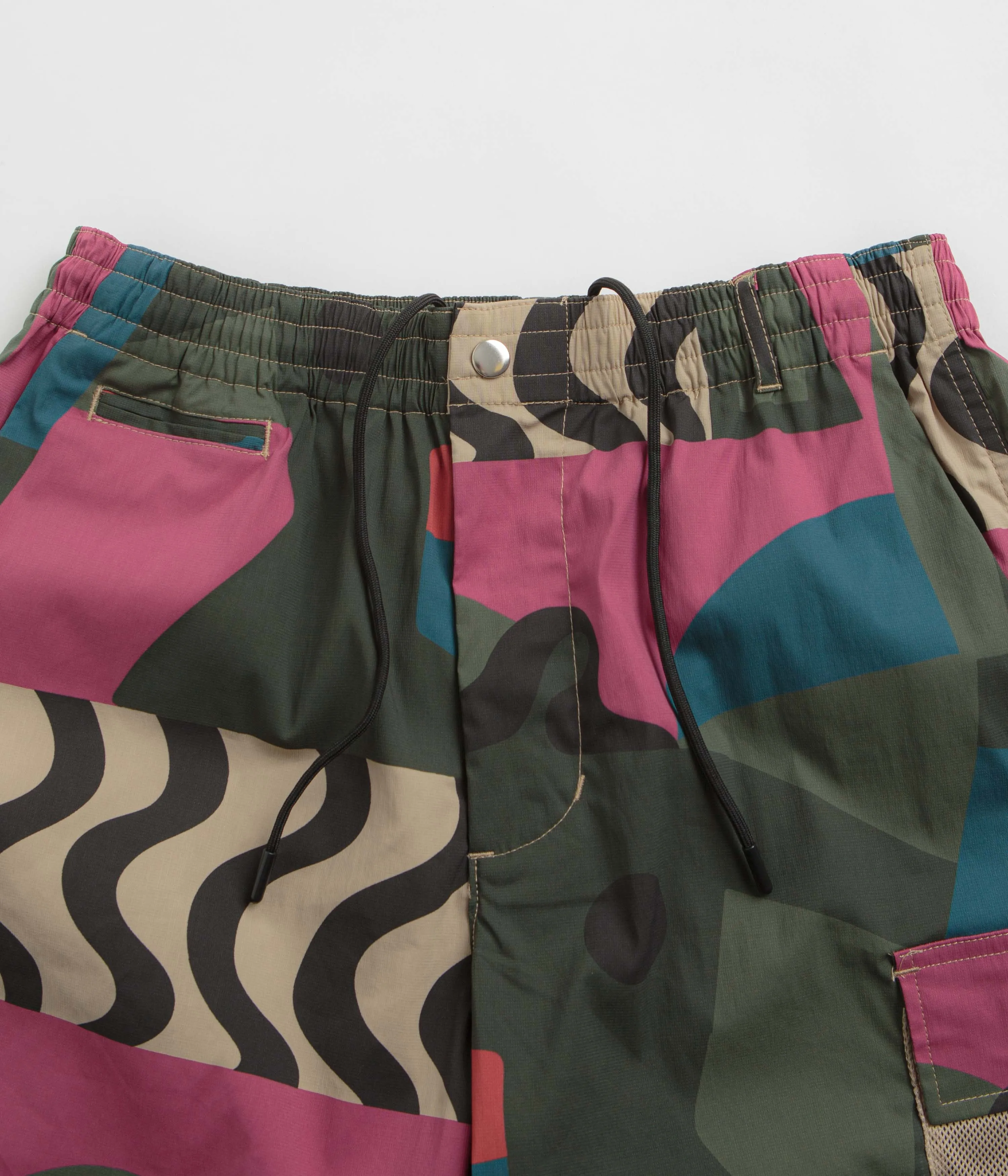 by Parra Distorted Camo Shorts - Pink Parra Clothing