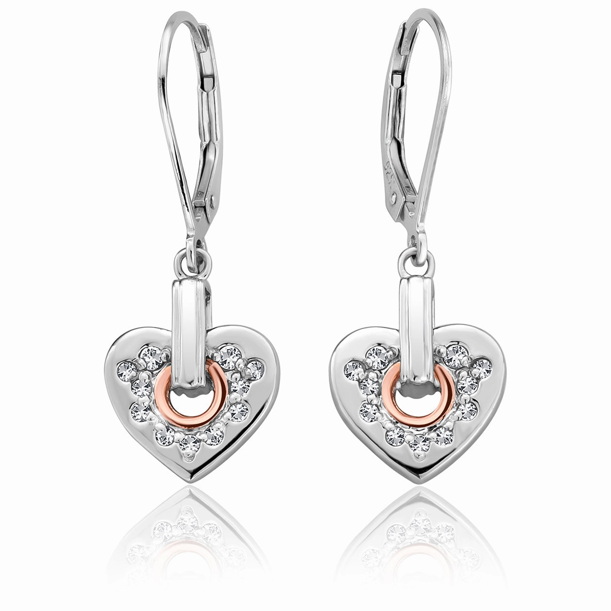 Cariad Sterling Silver Sparkle Drop Earrings with Topaz