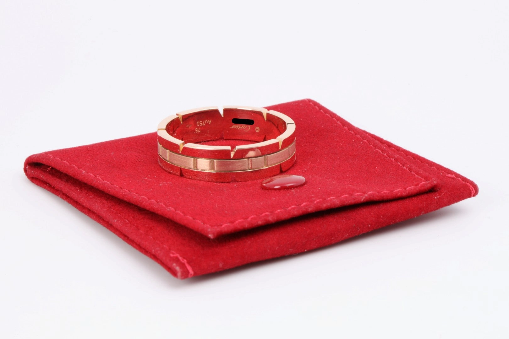Cartier 18k Rose Gold Tank Francaise Ring Size 16 (14.18g.)