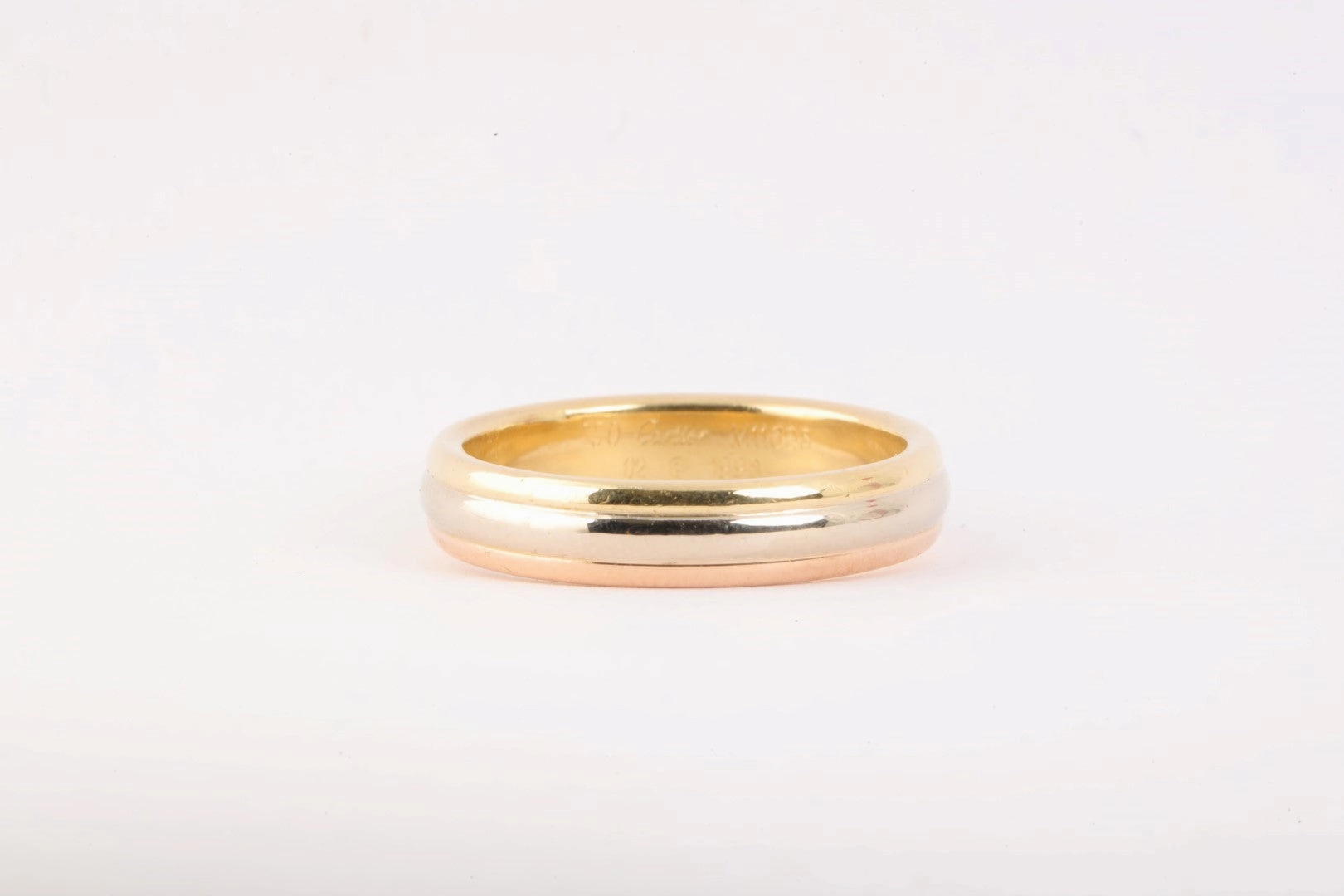 Cartier 18k Tri-Tone Gold Ring Band Size 50 (8.26g.)