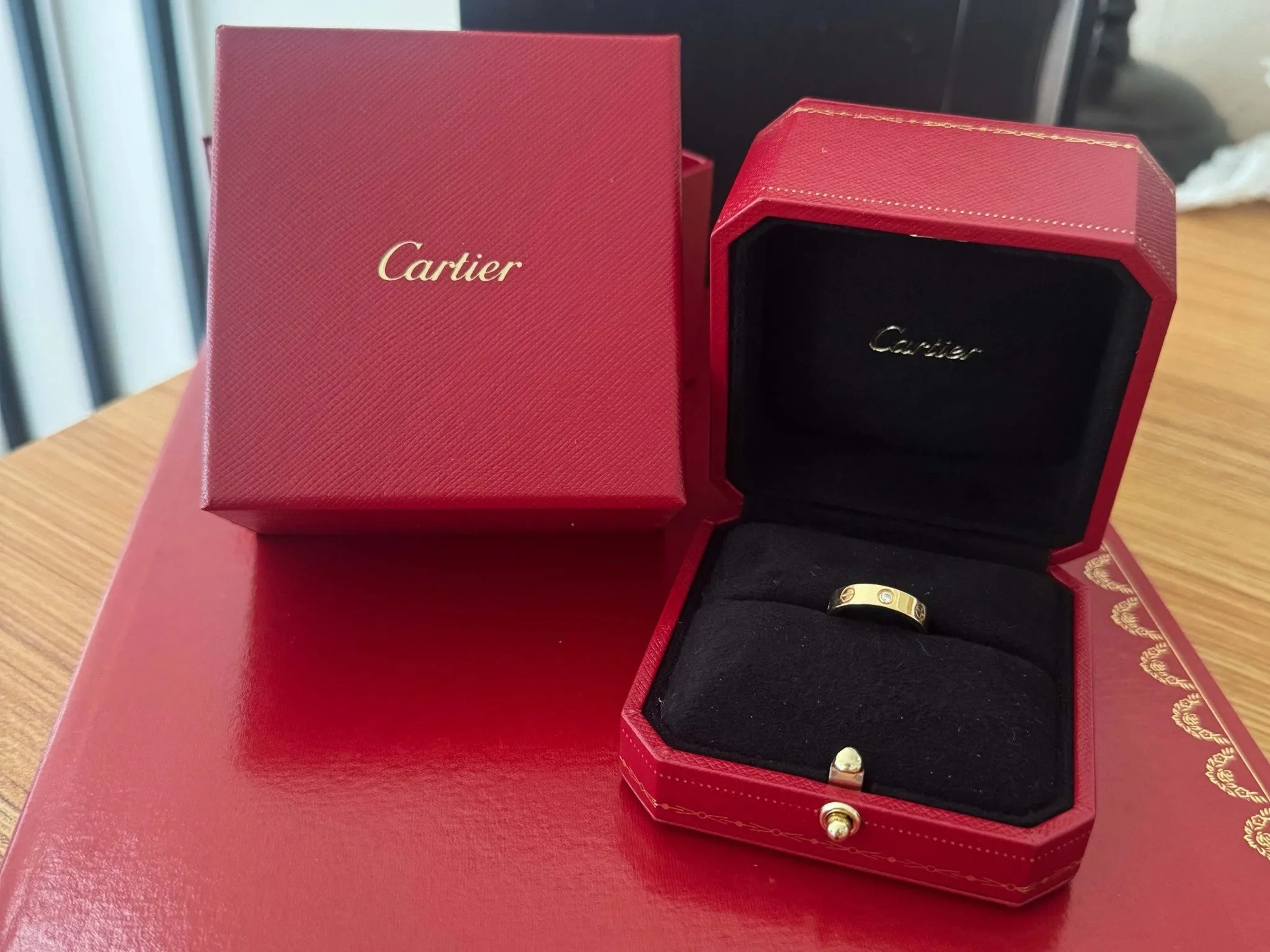 Cartier Diamond Love Ring 18K Yellow Gold With Box and Papers