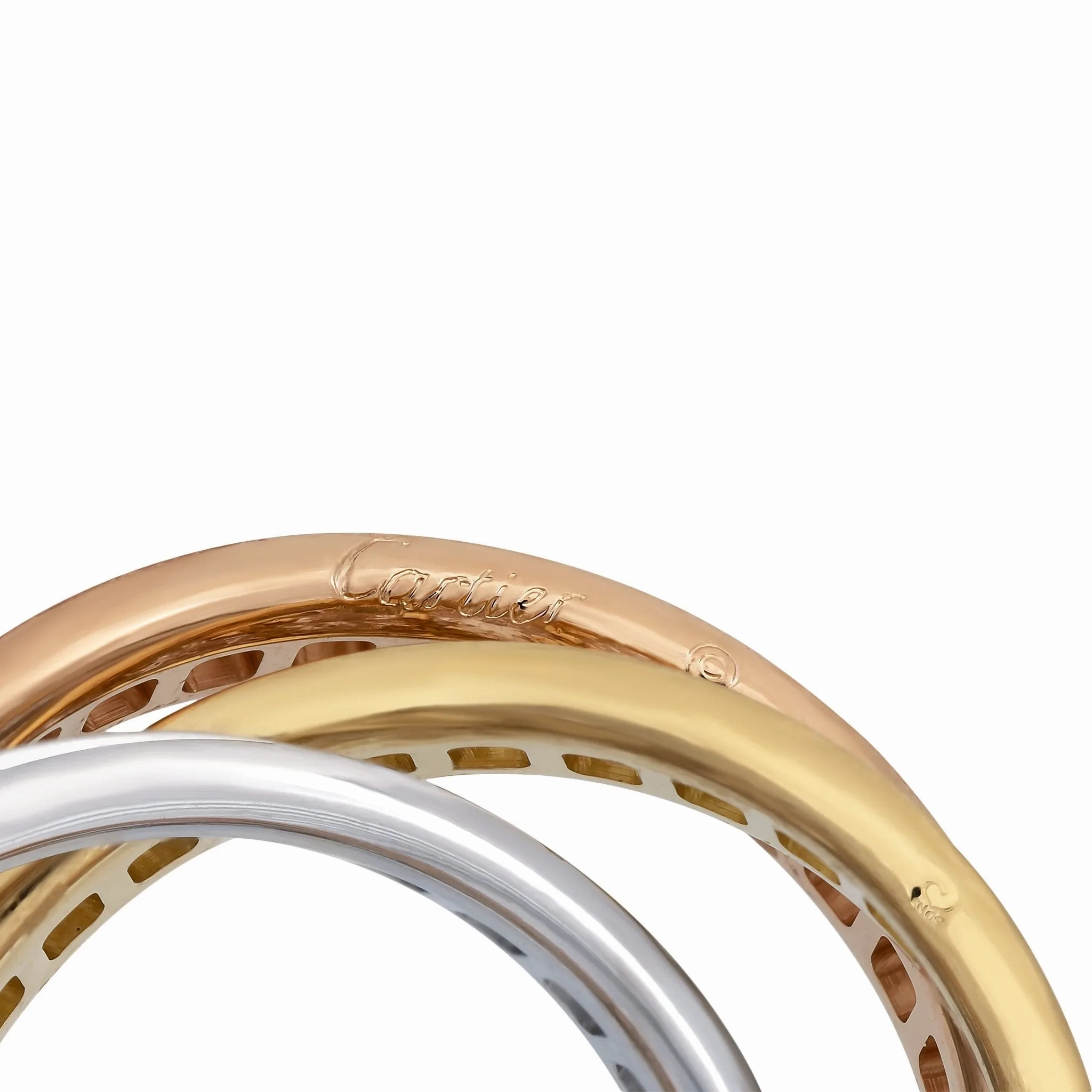 Cartier Diamond Trinity Ring in 18K White, Yellow &amp; Rose Gold