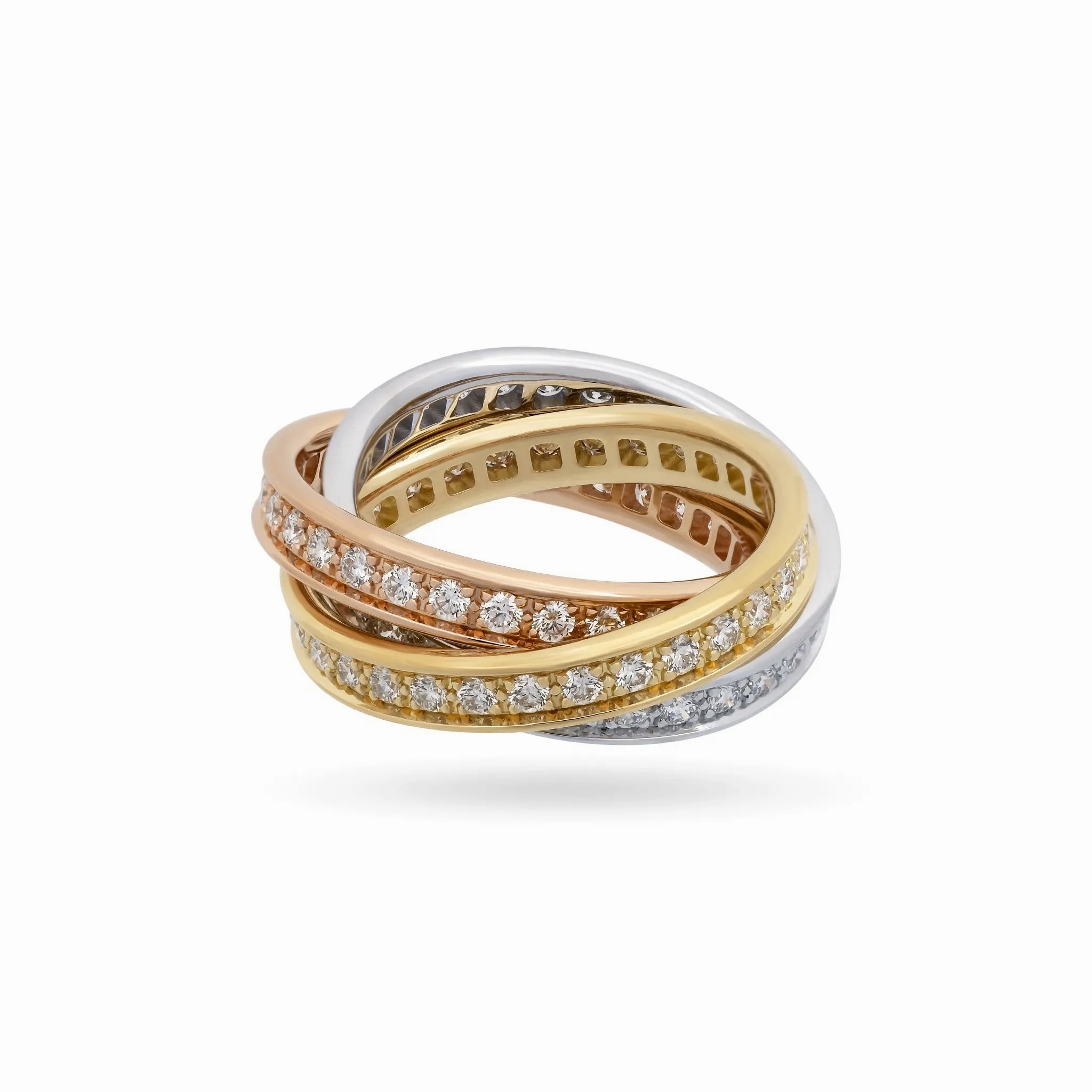 Cartier Diamond Trinity Ring in 18K White, Yellow &amp; Rose Gold
