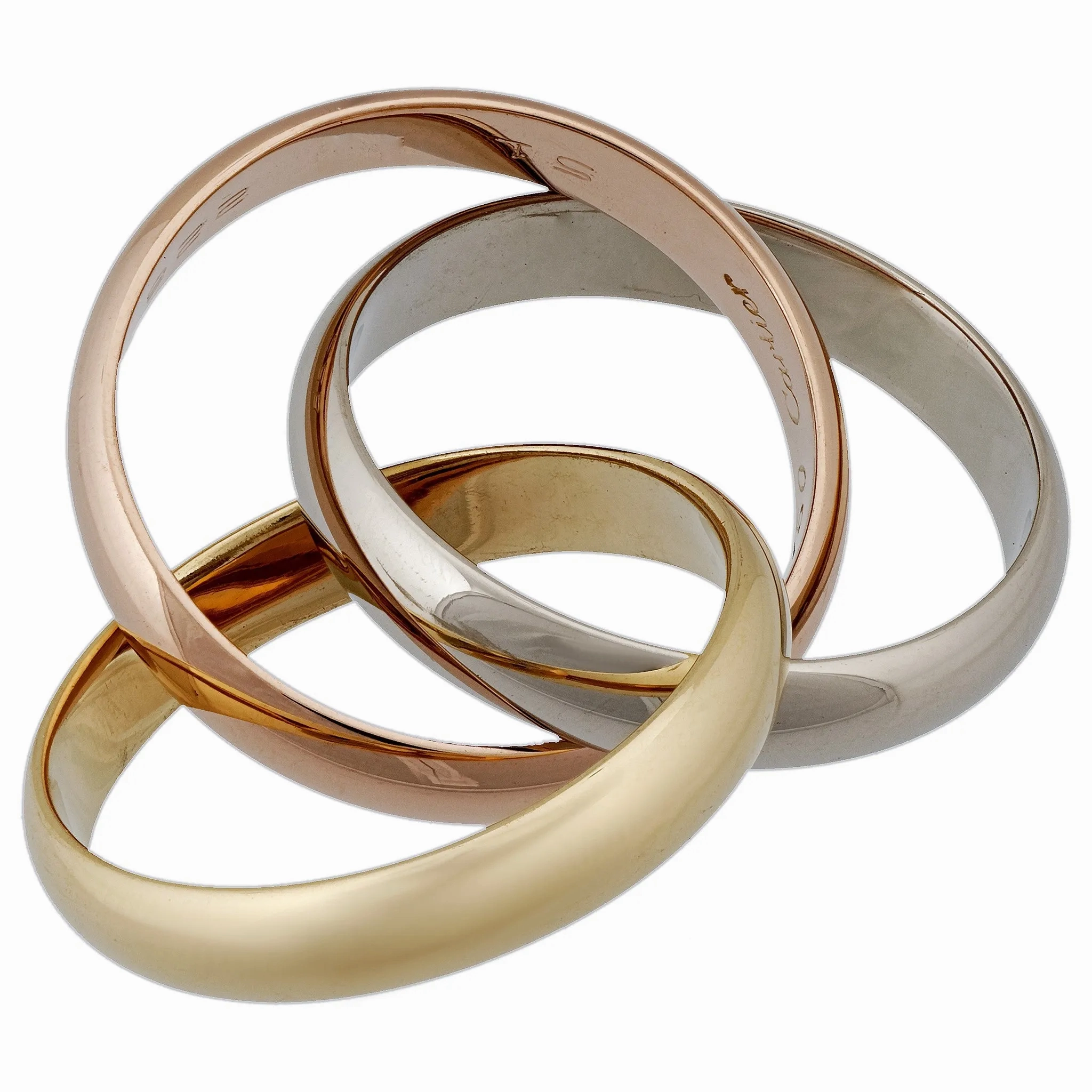 Cartier Trinity Rings in 18K Yellow, White &amp; Rose Gold