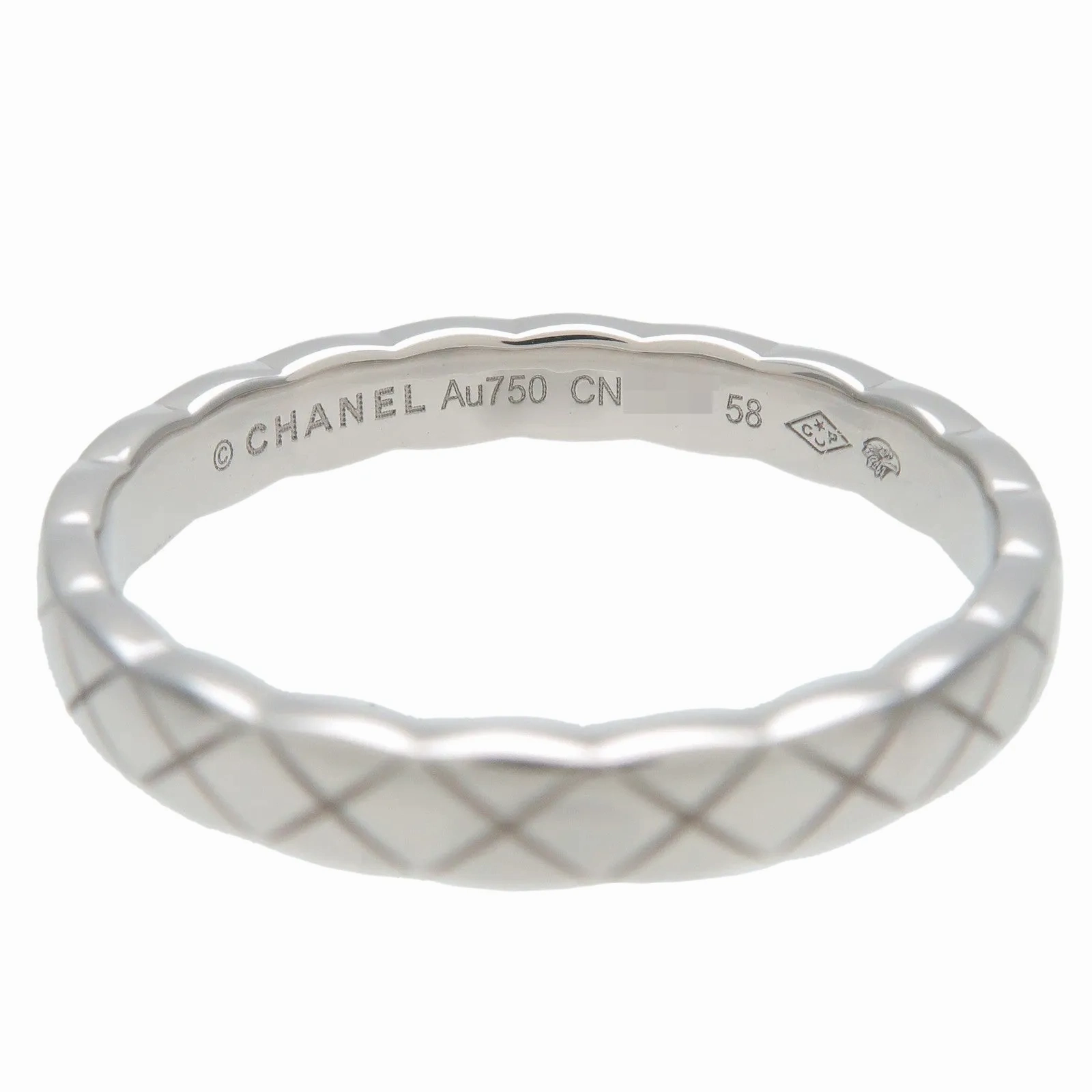 CHANEL COCO Crush Ring Mini K18WG 750WG #58 US8-8.5 J1179358 Used