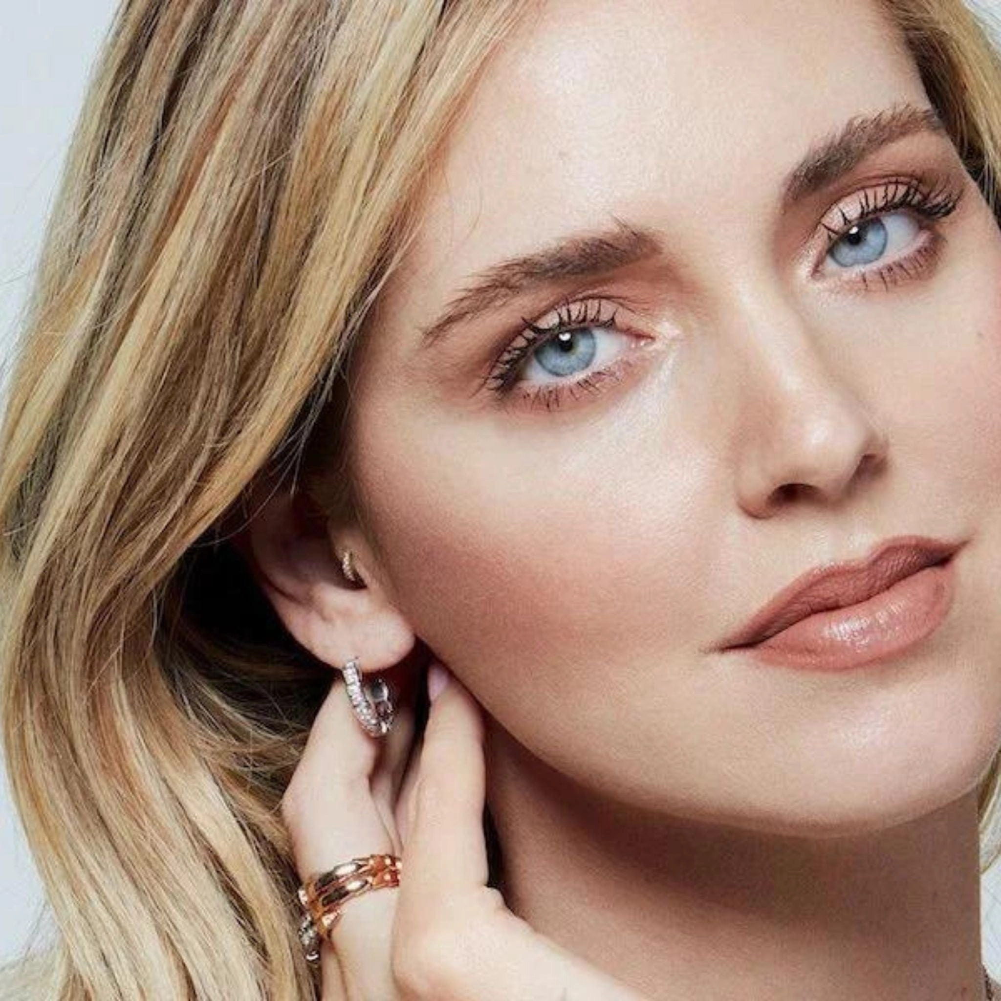 Chiara Ferragni Diamond Heart White Heart Hoop Earrings