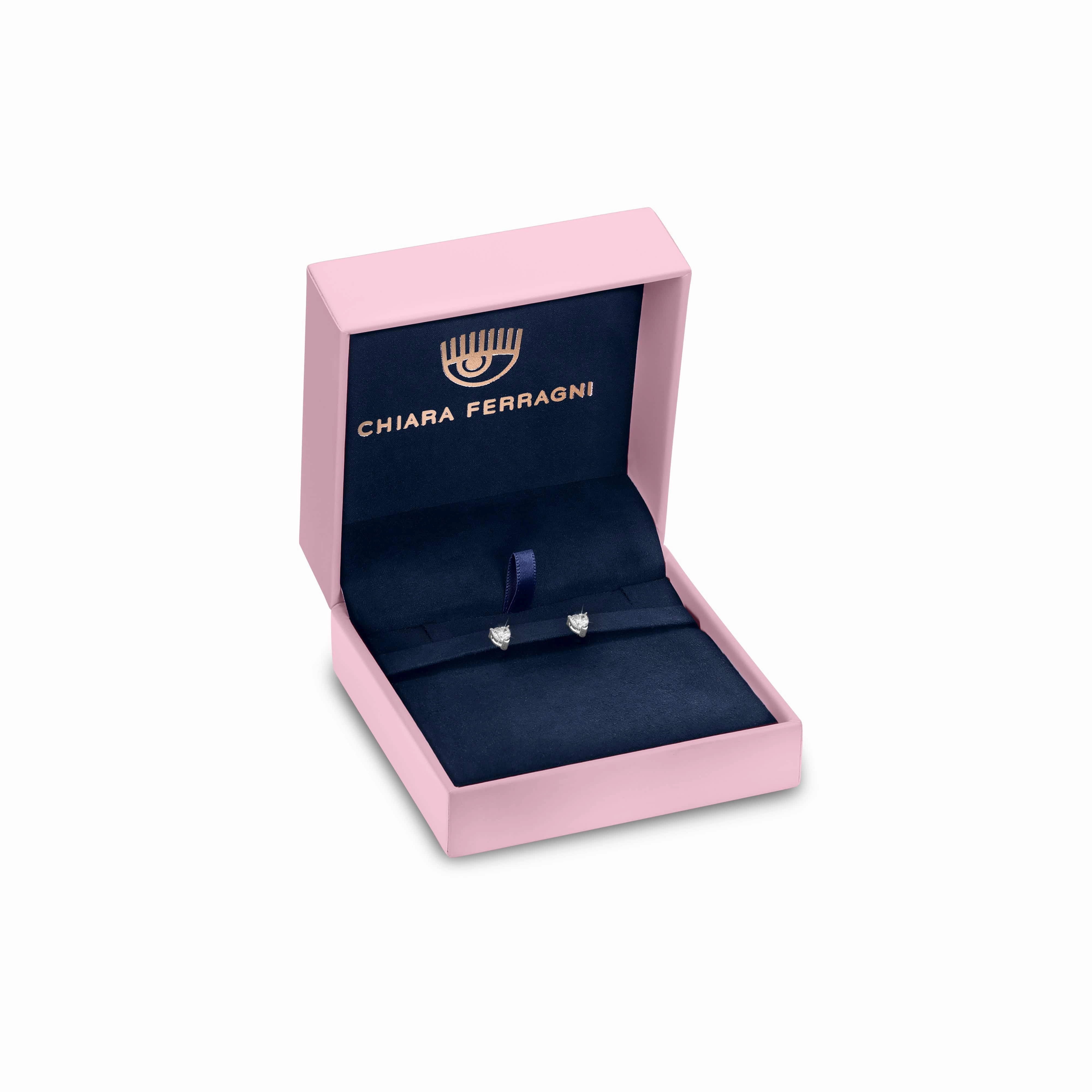 Chiara Ferragni Diamond Heart White Tri-stone Earrings