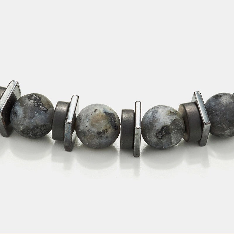Chrysostomos Handmade Bracelet with Natural Matte Larvikite Mineral Stones