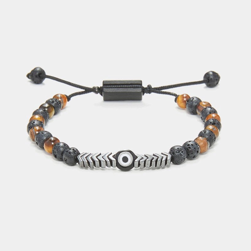 Chrysostomos Kids Bracelet Handmade with Natural Mineral Stones of Black Lava