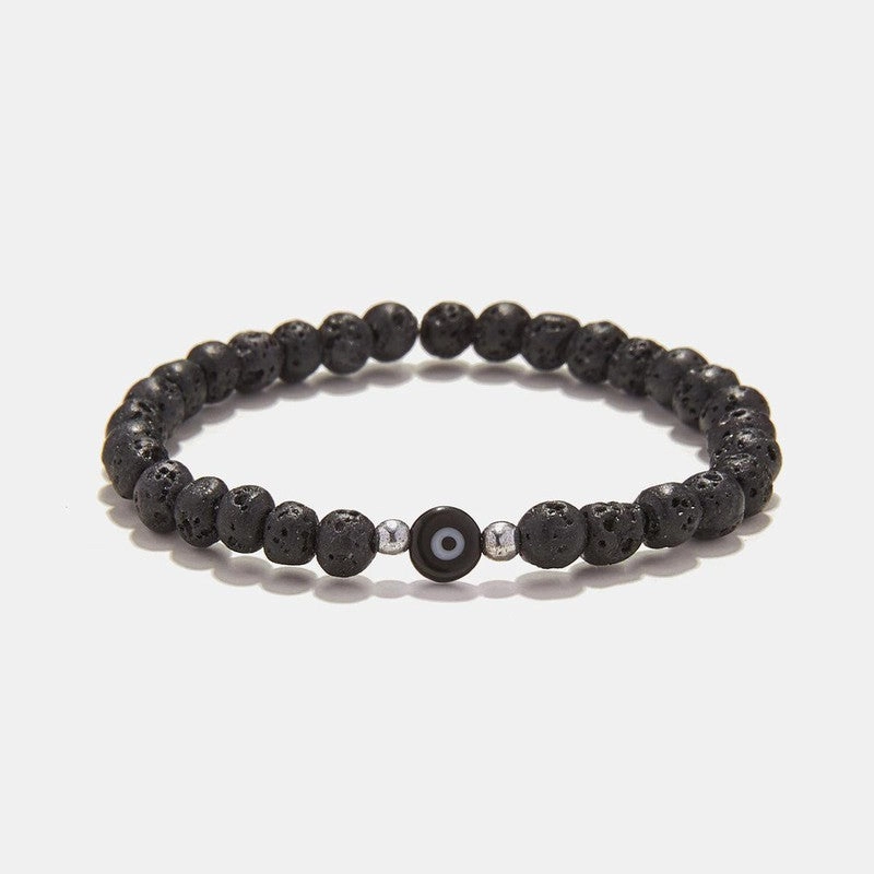 Chrysostomos Kids Bracelet Handmade with Natural Mineral Stones of Black Onyx