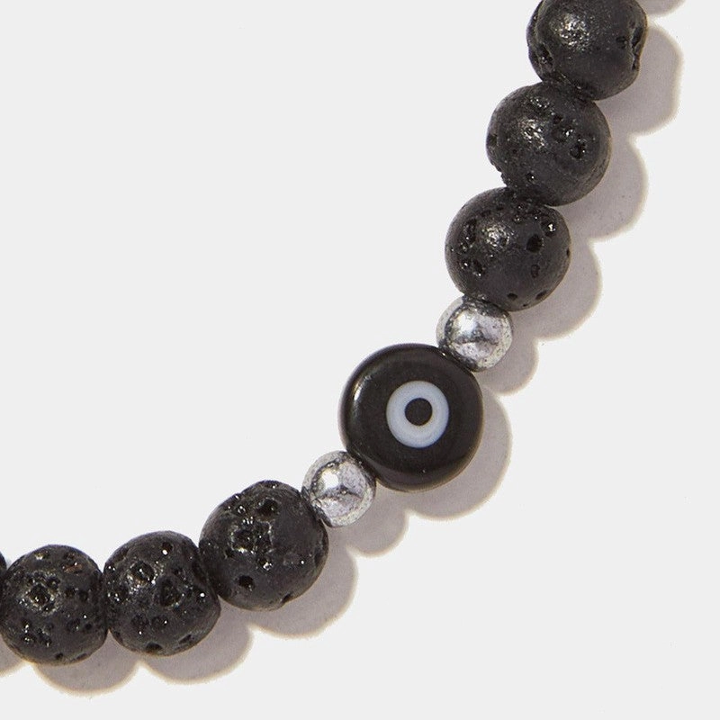 Chrysostomos Kids Bracelet Handmade with Natural Mineral Stones of Black Onyx