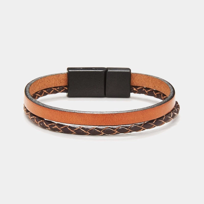 Chrysostomos Kids Handmade Lear Bracelet with Two Straps