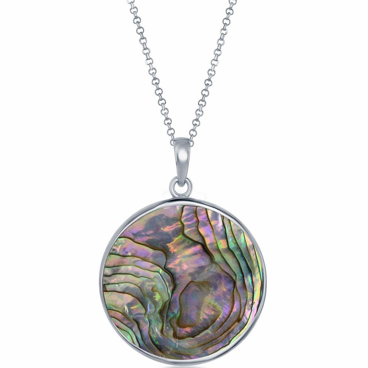 Classic Women's Pendant - Silver Abalone Snowflake with Freshwater Pearl | K-8665