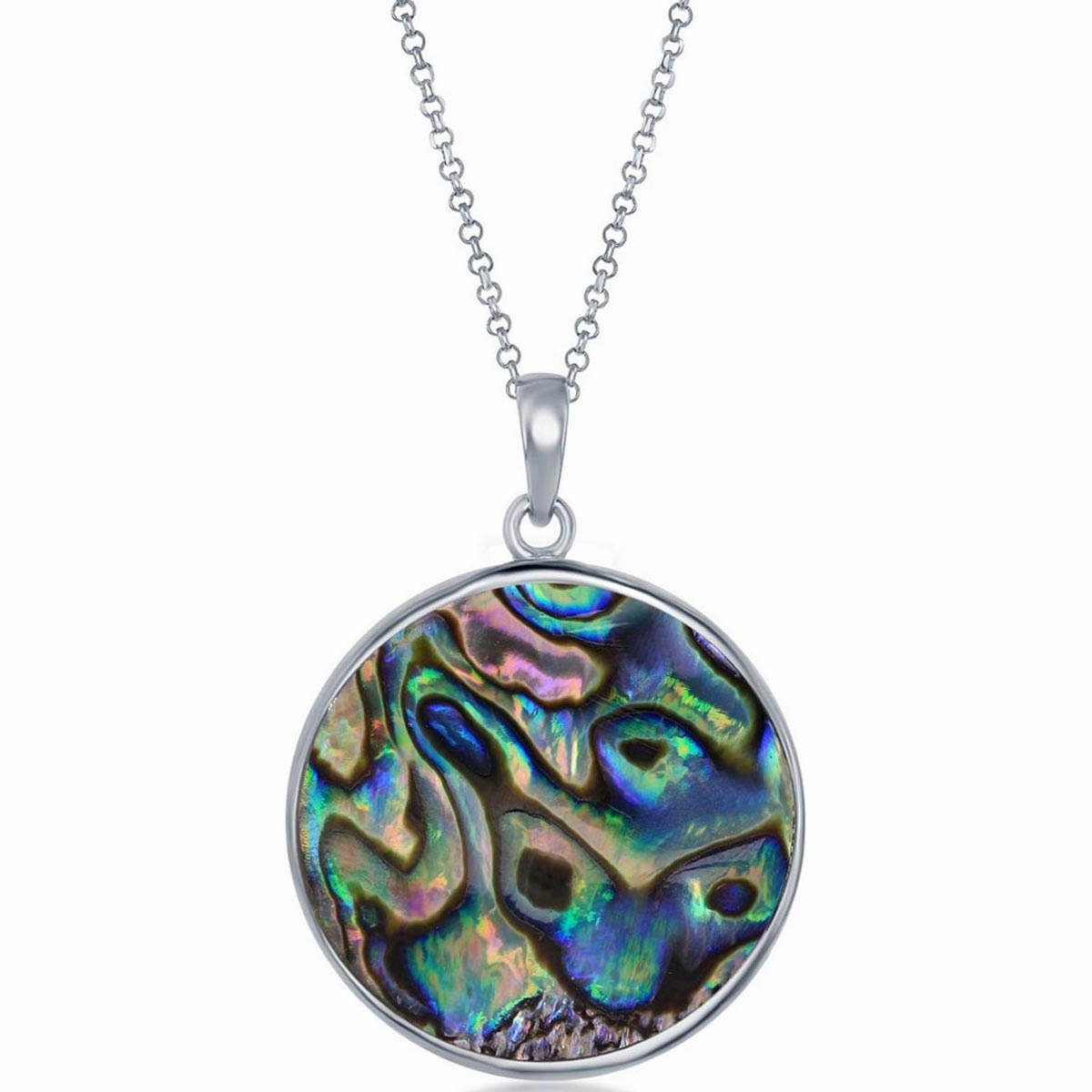 Classic Women's Pendant - Silver Abalone Tree Branch with Freshwater Pearl | K-8666