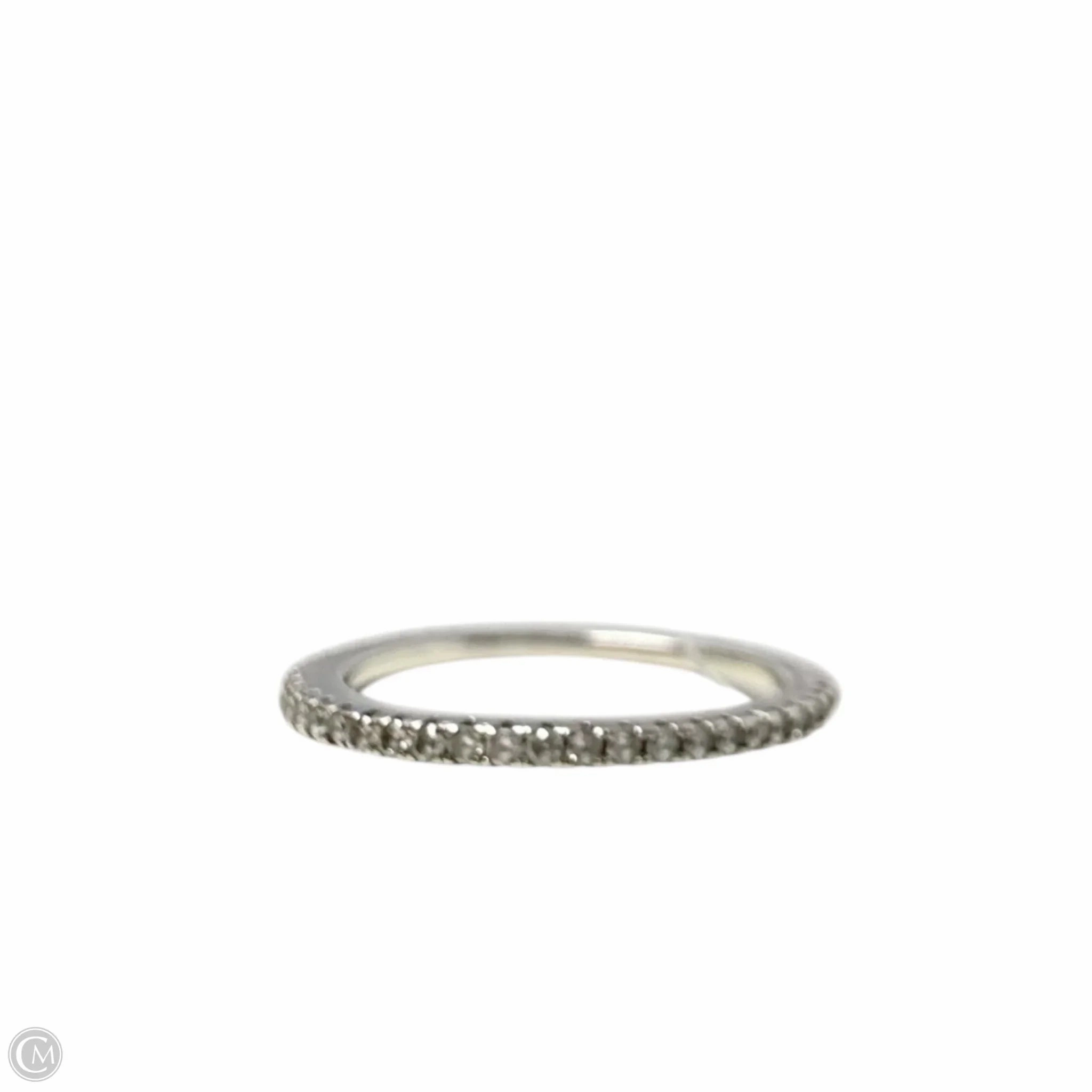 Clear Stone & Sterling Silver Anniversary Band Ring By Unbranded, Size: 7