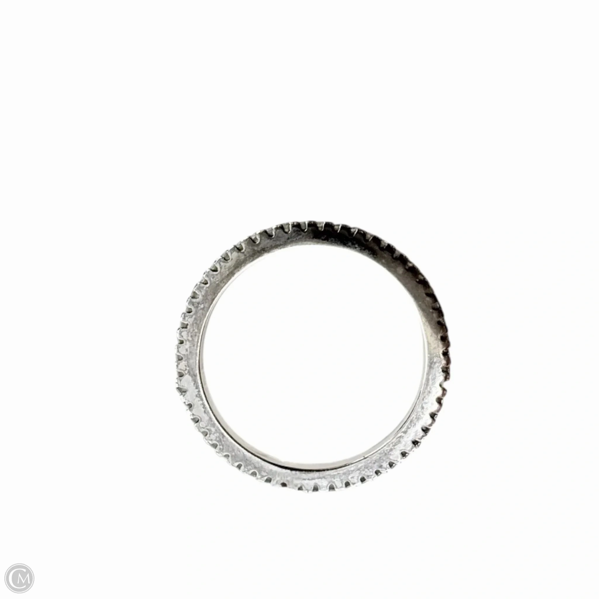 Clear Stone & Sterling Silver Anniversary Band Ring By Unbranded, Size: 7