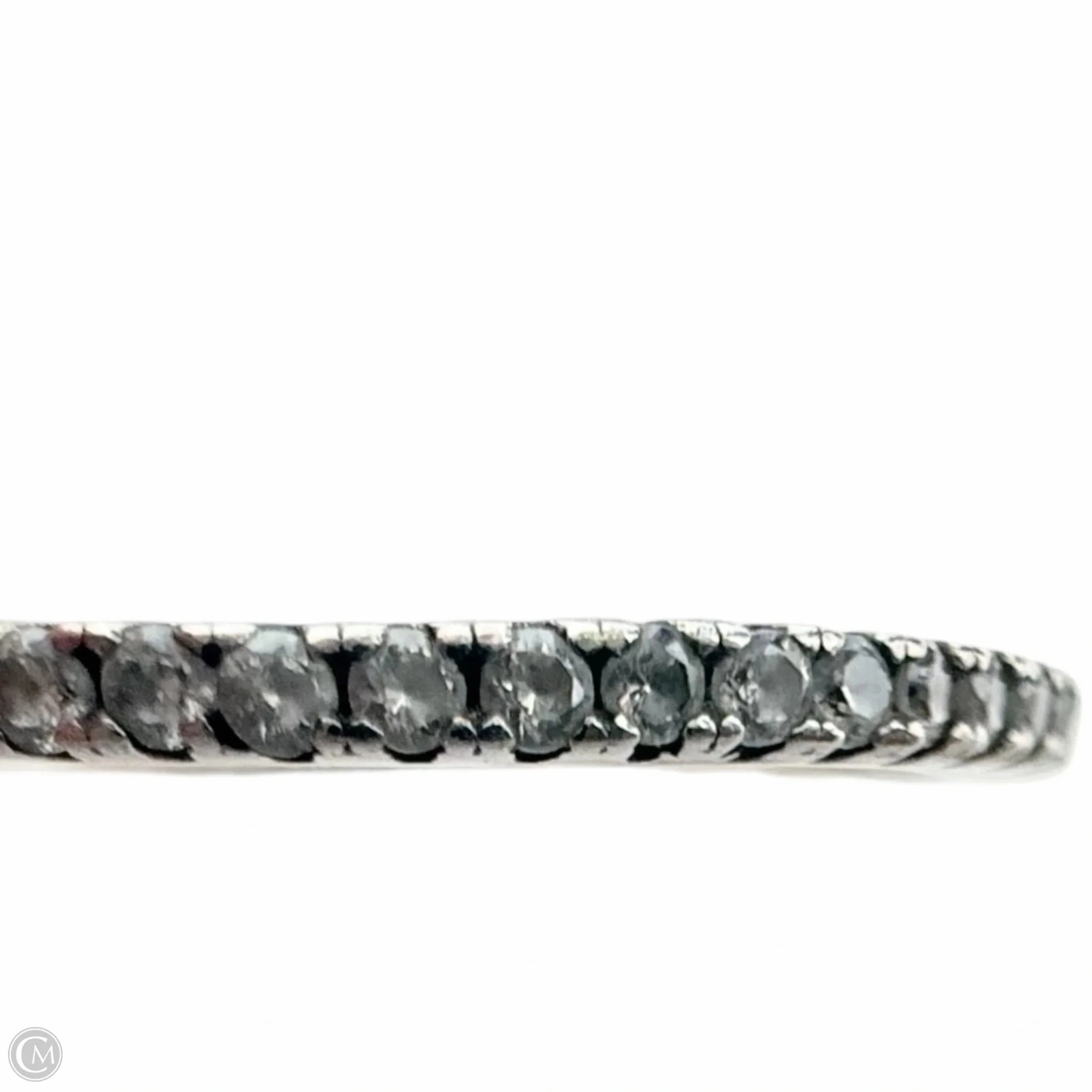 Clear Stone & Sterling Silver Anniversary Band Ring By Unbranded, Size: 7