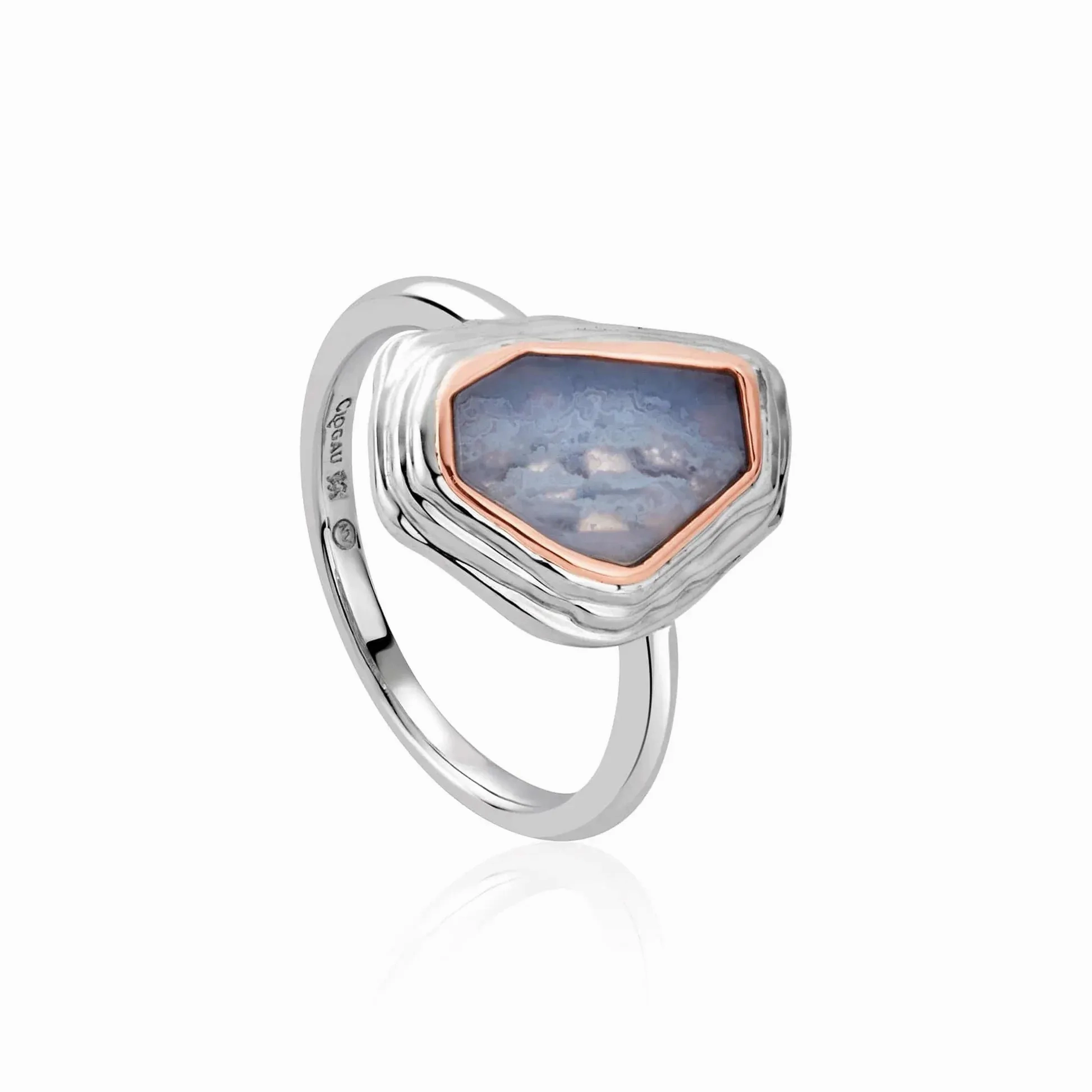Clogau Capstones Sterling Silver Blue Agate Ring D