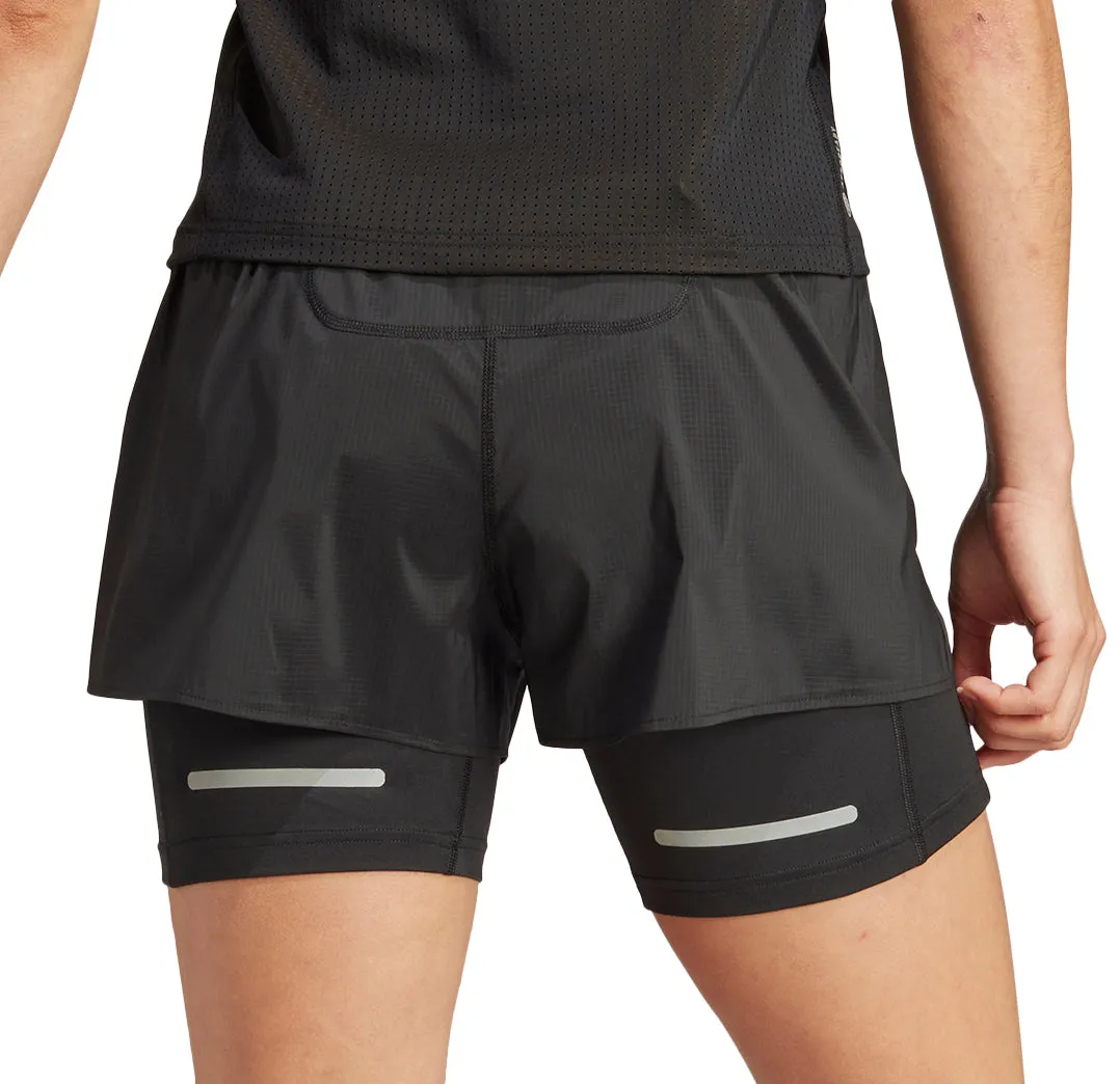 Clothing Adidas  Women adidas Ultimate 2 In 1 Womens Running Shorts - Black