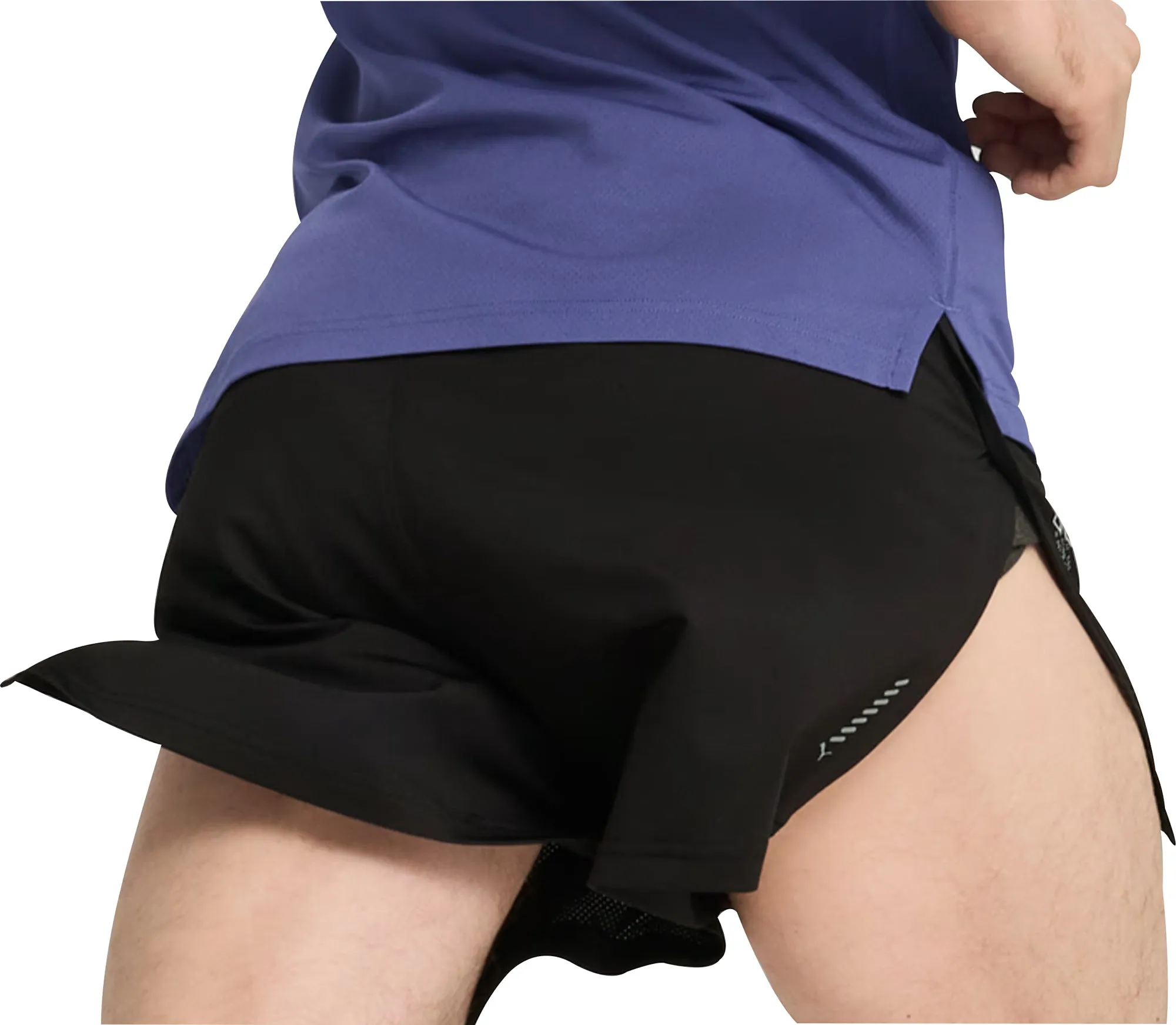 Clothing Puma  Men Puma Knit 3 Inch Mens Split Running Shorts - Black