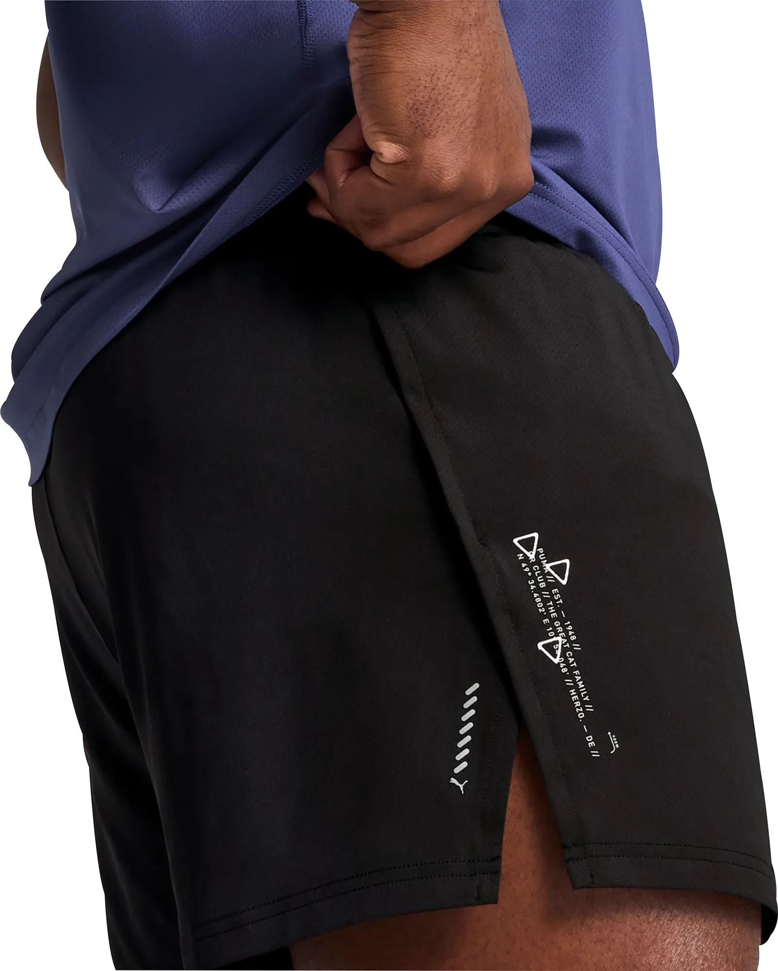 Clothing Puma  Men Puma Knit 3 Inch Mens Split Running Shorts - Black