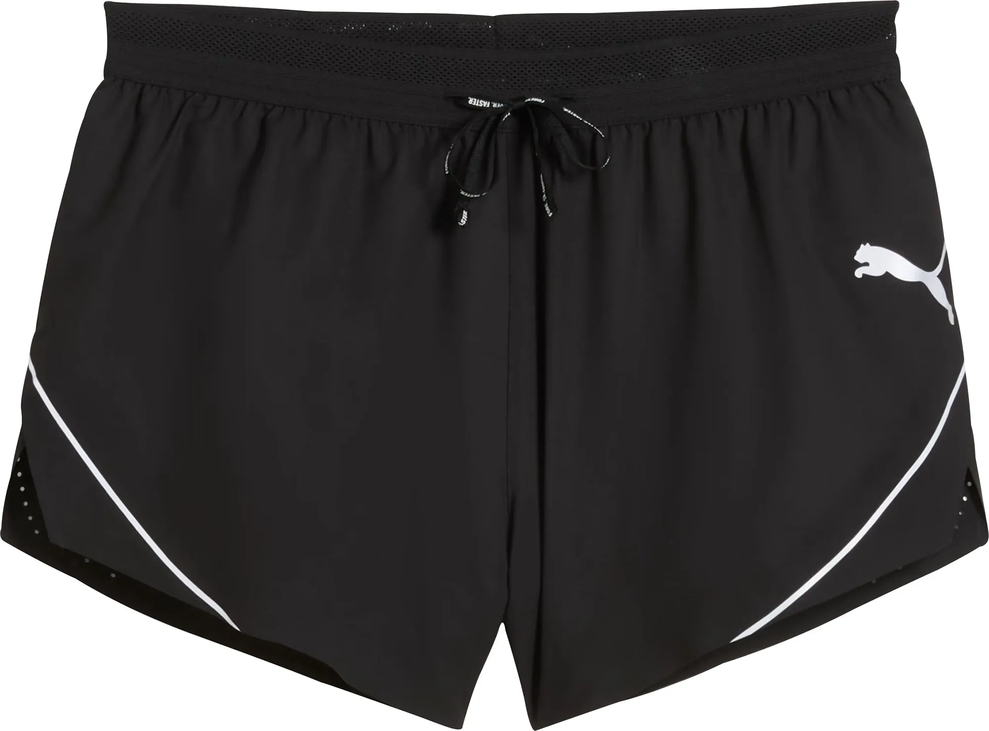 Clothing Puma  Men Puma Raceday Ultraweave 3 Inch Split Mens Running Shorts - Black