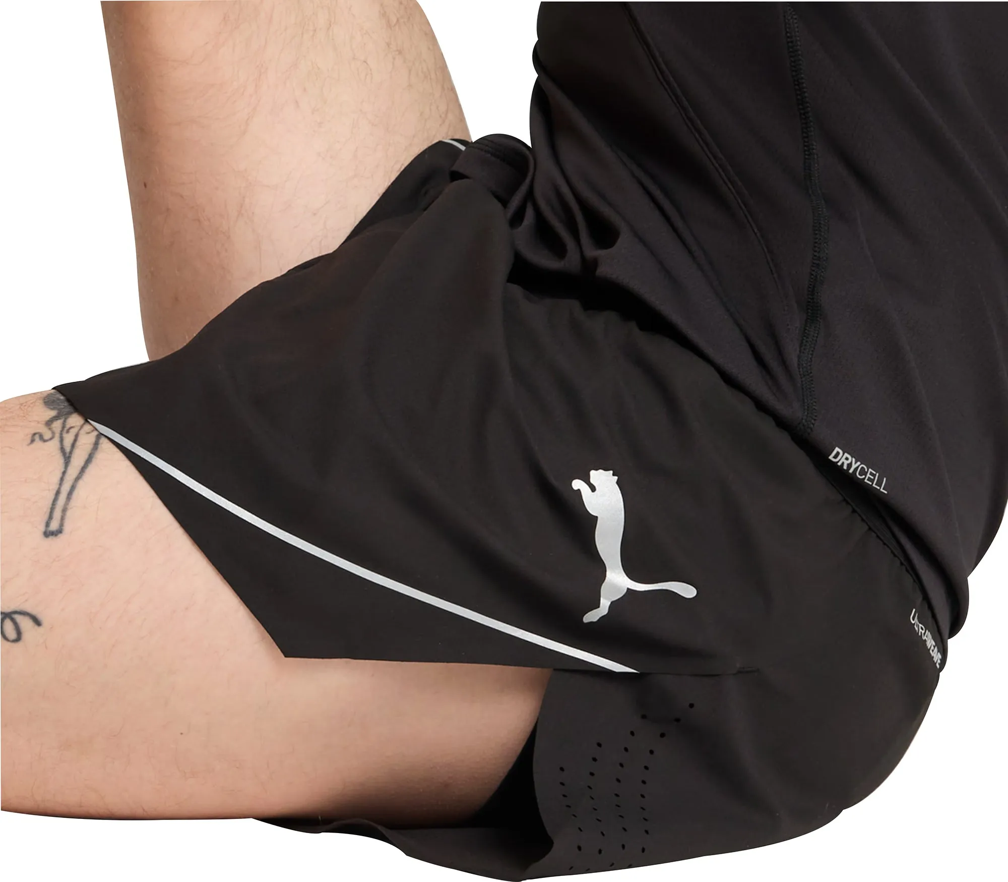 Clothing Puma  Men Puma Raceday Ultraweave 3 Inch Split Mens Running Shorts - Black