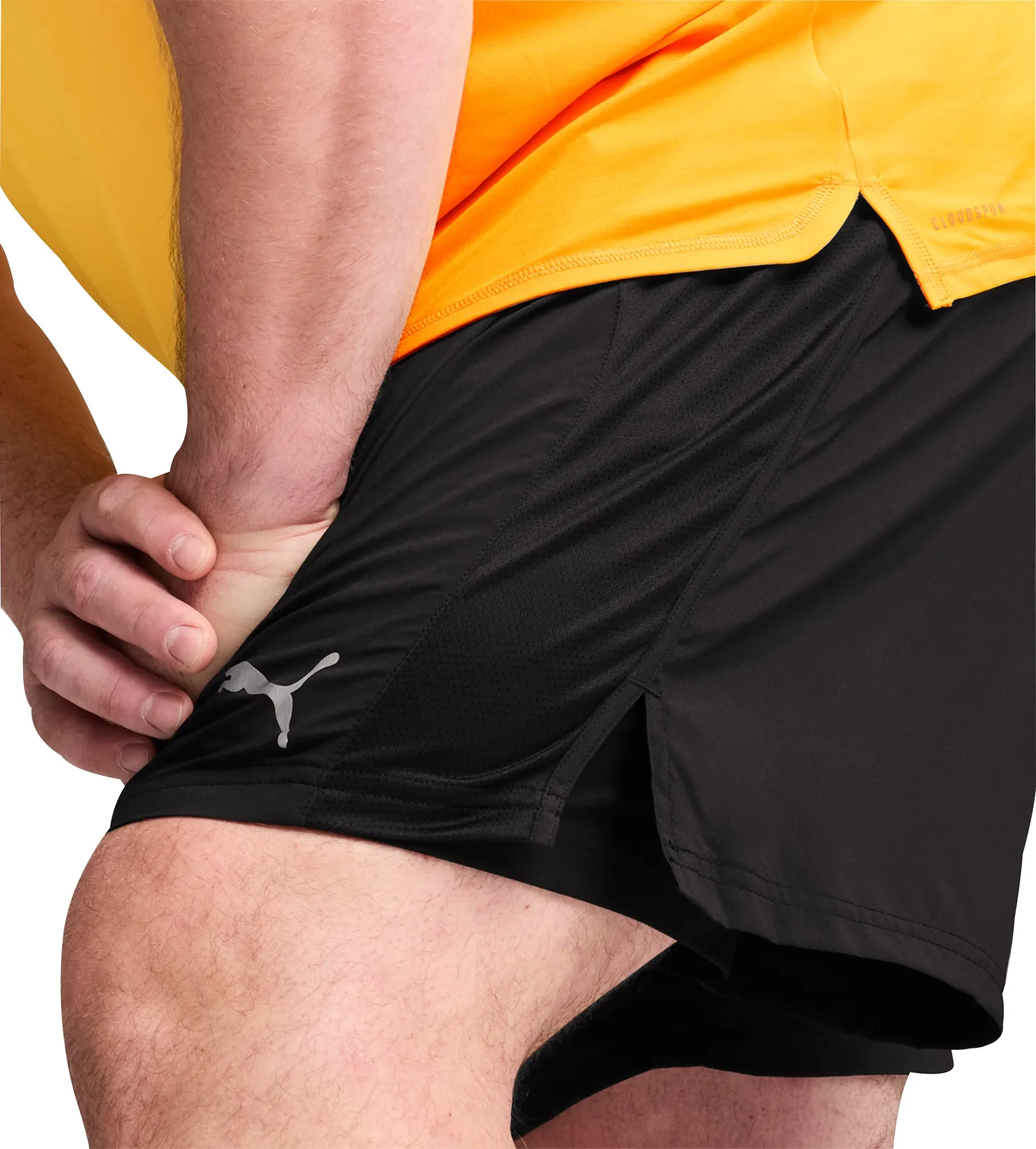 Clothing Puma  Men Puma Run Favourite Velocity 2 In 1 Mens Running Shorts - Black