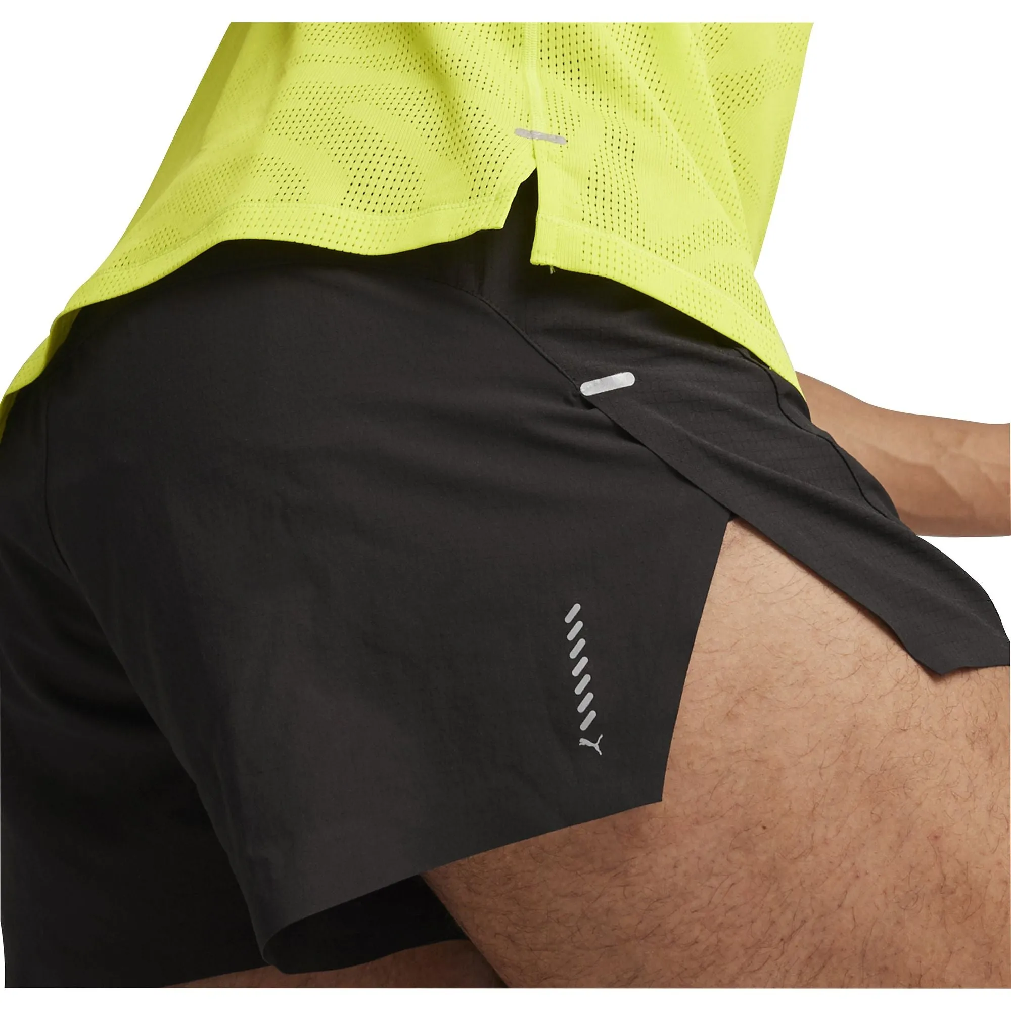 Clothing Puma  Men Puma Run Ultraweave Velocity 3 Inch Mens Running Shorts - Black