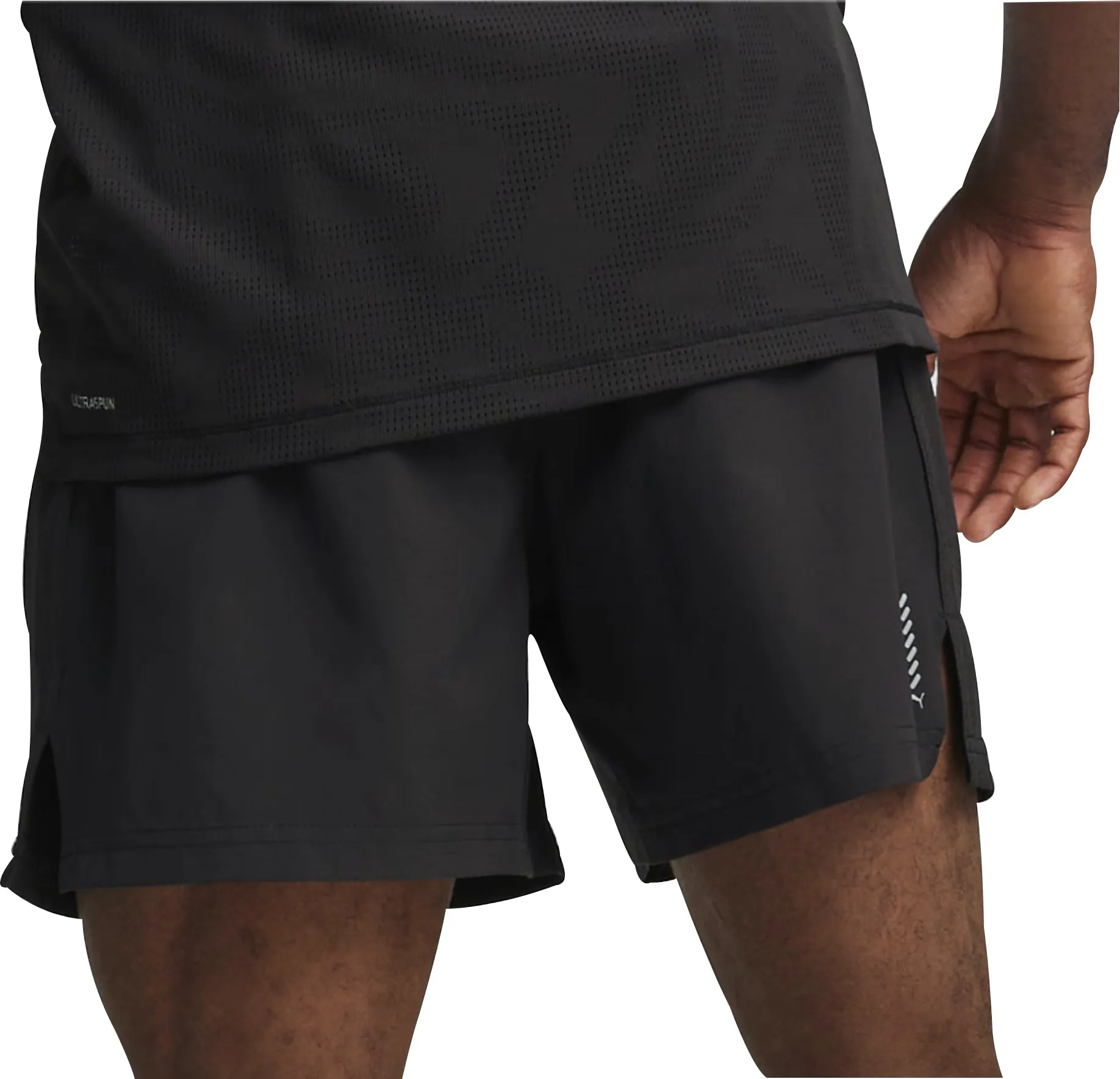 Clothing Puma  Men Puma Run Velocity Ultraweave 5 Inch Mens Running Shorts - Black