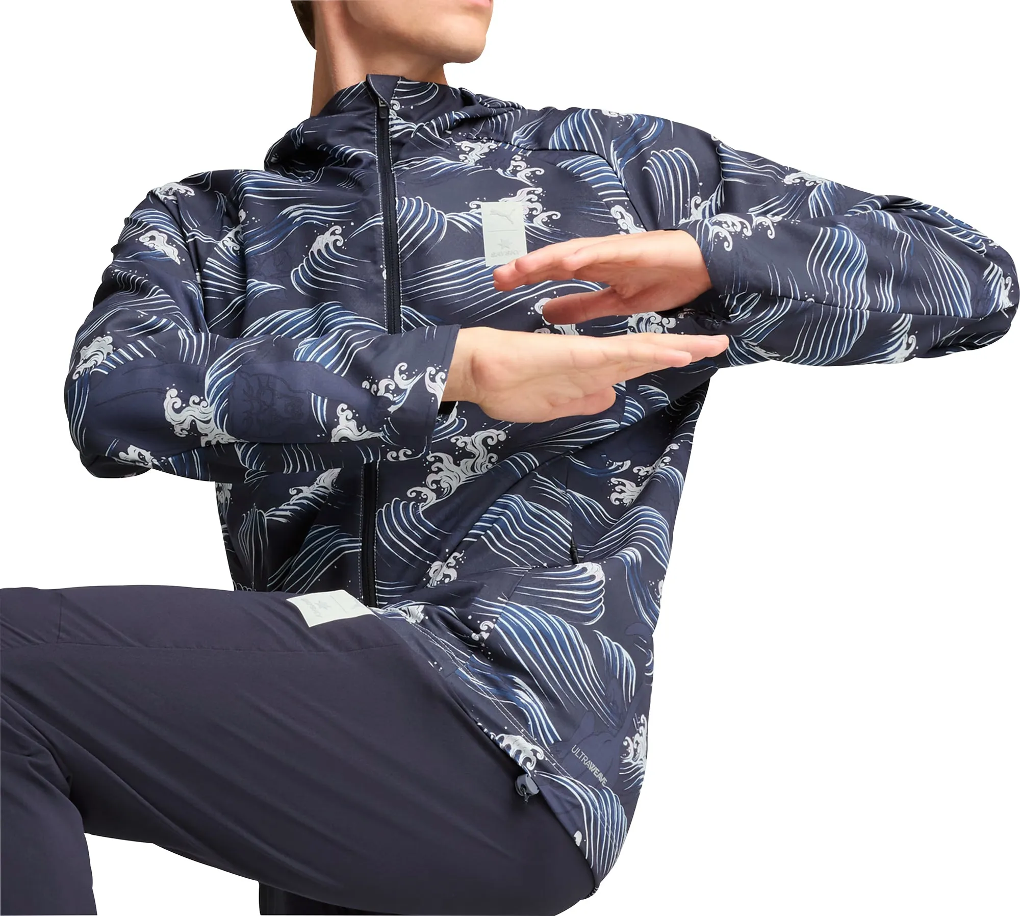 Clothing Puma  Men Puma X SAYSKY Graphic Mens Running Jacket - Blue