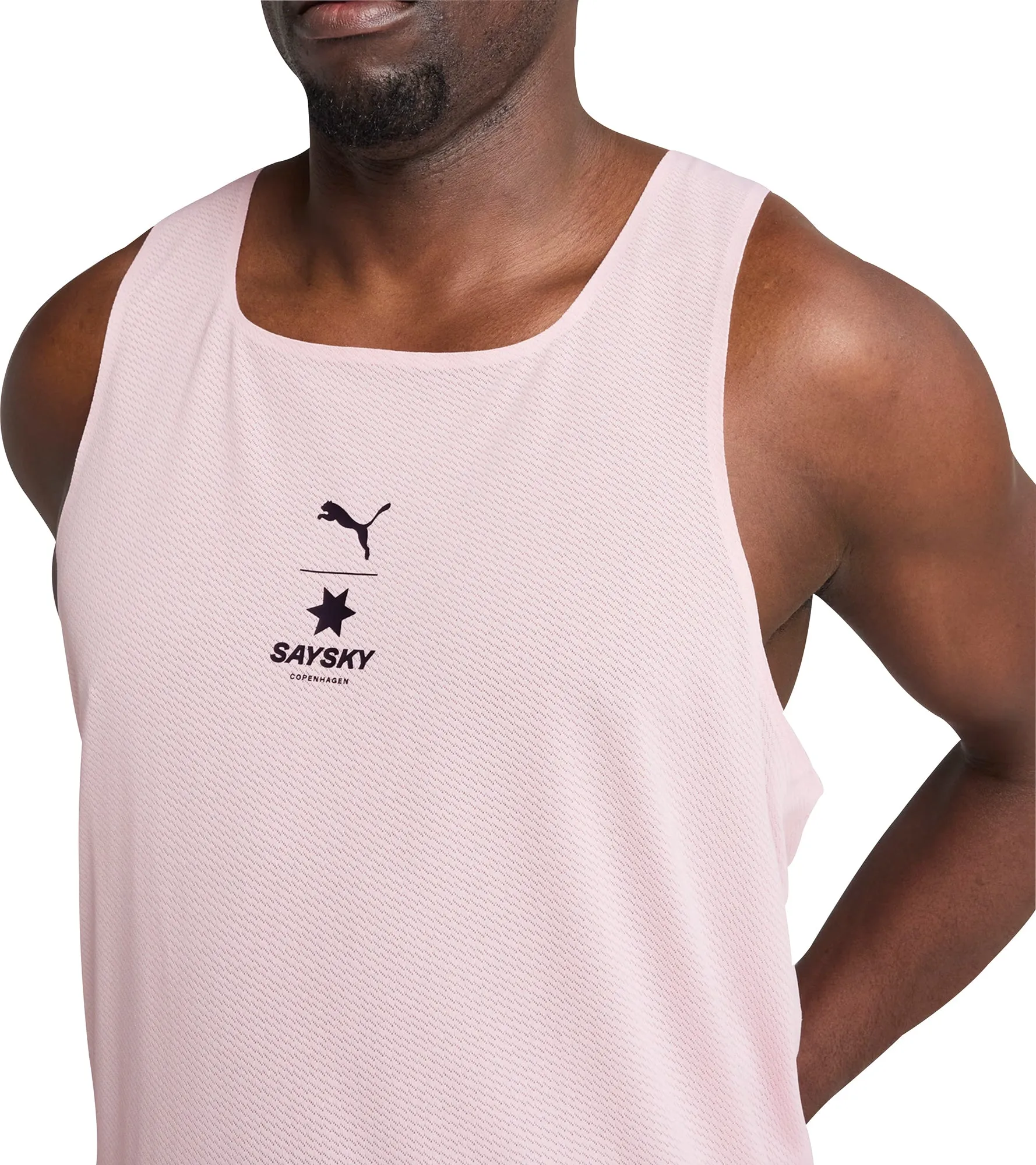 Clothing Puma  Men Puma X SAYSKY Mens Running Vest - Pink