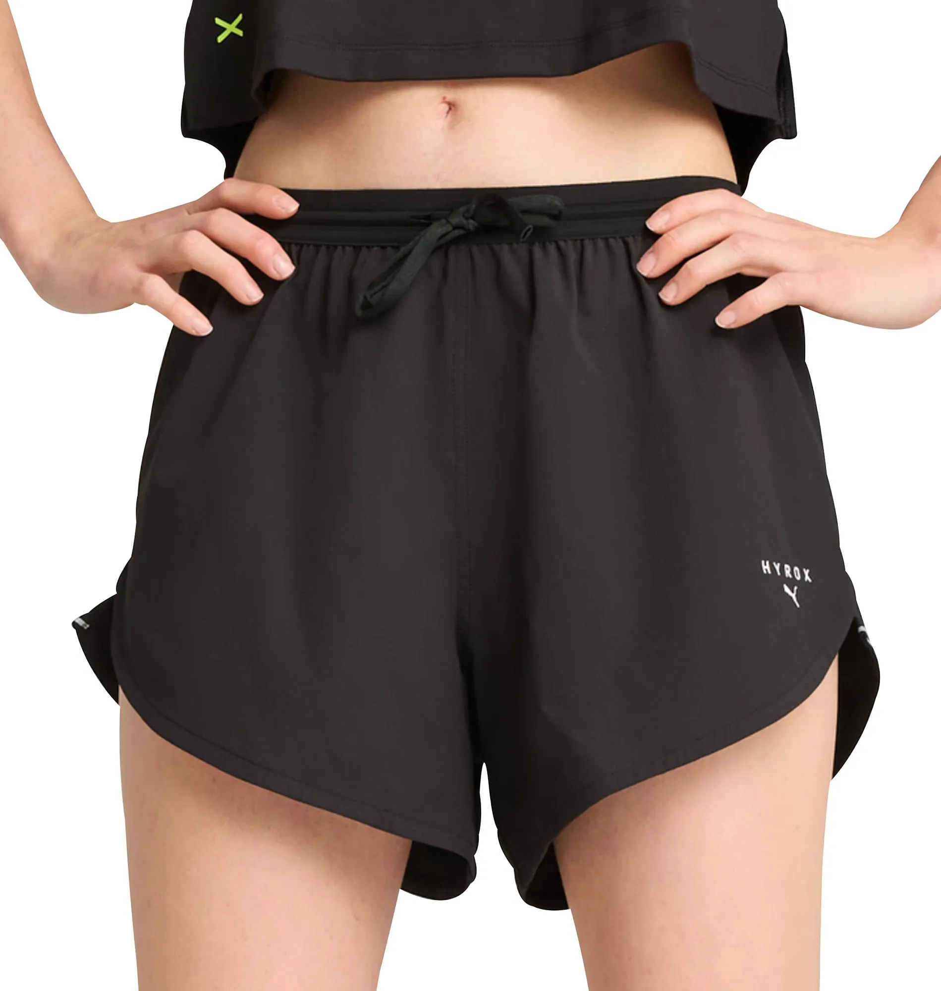 Clothing Puma  Women Puma X HYROX Ultraweave Velocity 4 Inch Womens Training Shorts - Black