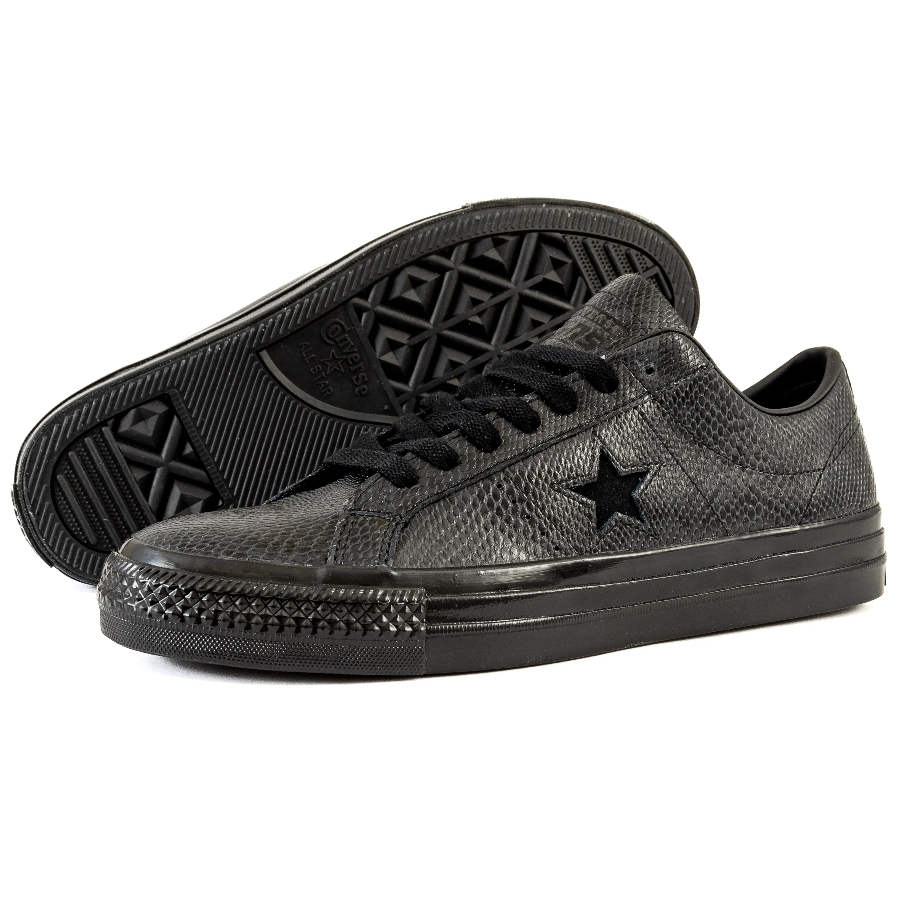 Cons - One Star Pro OX (Black/Black/White) Converse Shoes