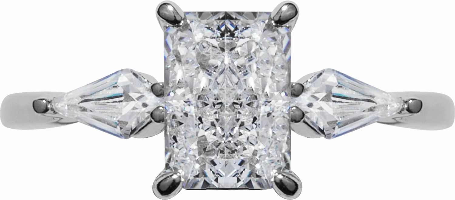 Crushed Ice Rectangle Side Kite | Centrepiece Ring
