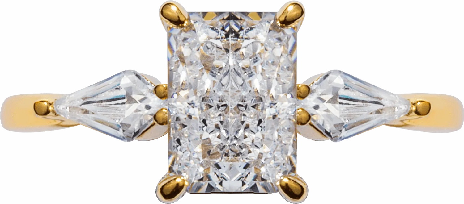 Crushed Ice Rectangle Side Kite | Centrepiece Ring