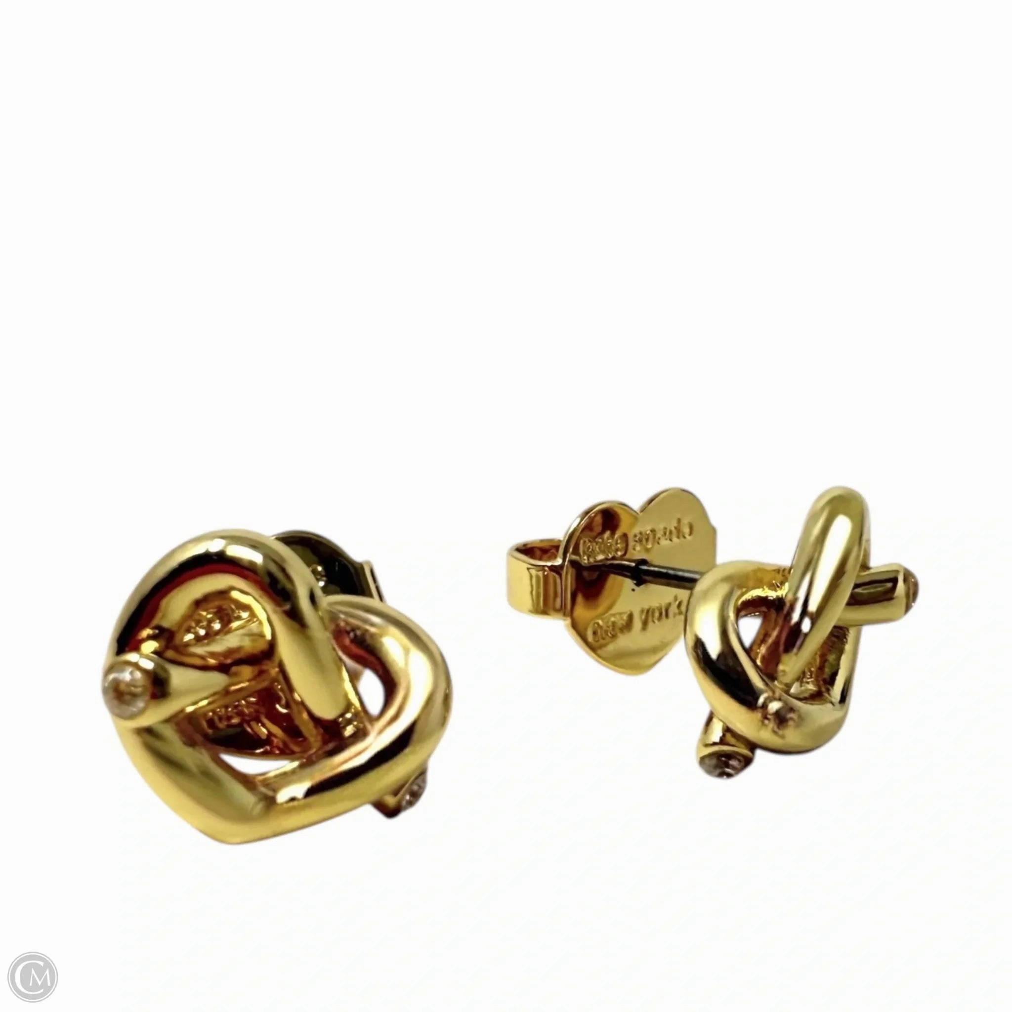 Crystal Accented Love Knot Stud Earrings Designer By Kate Spade