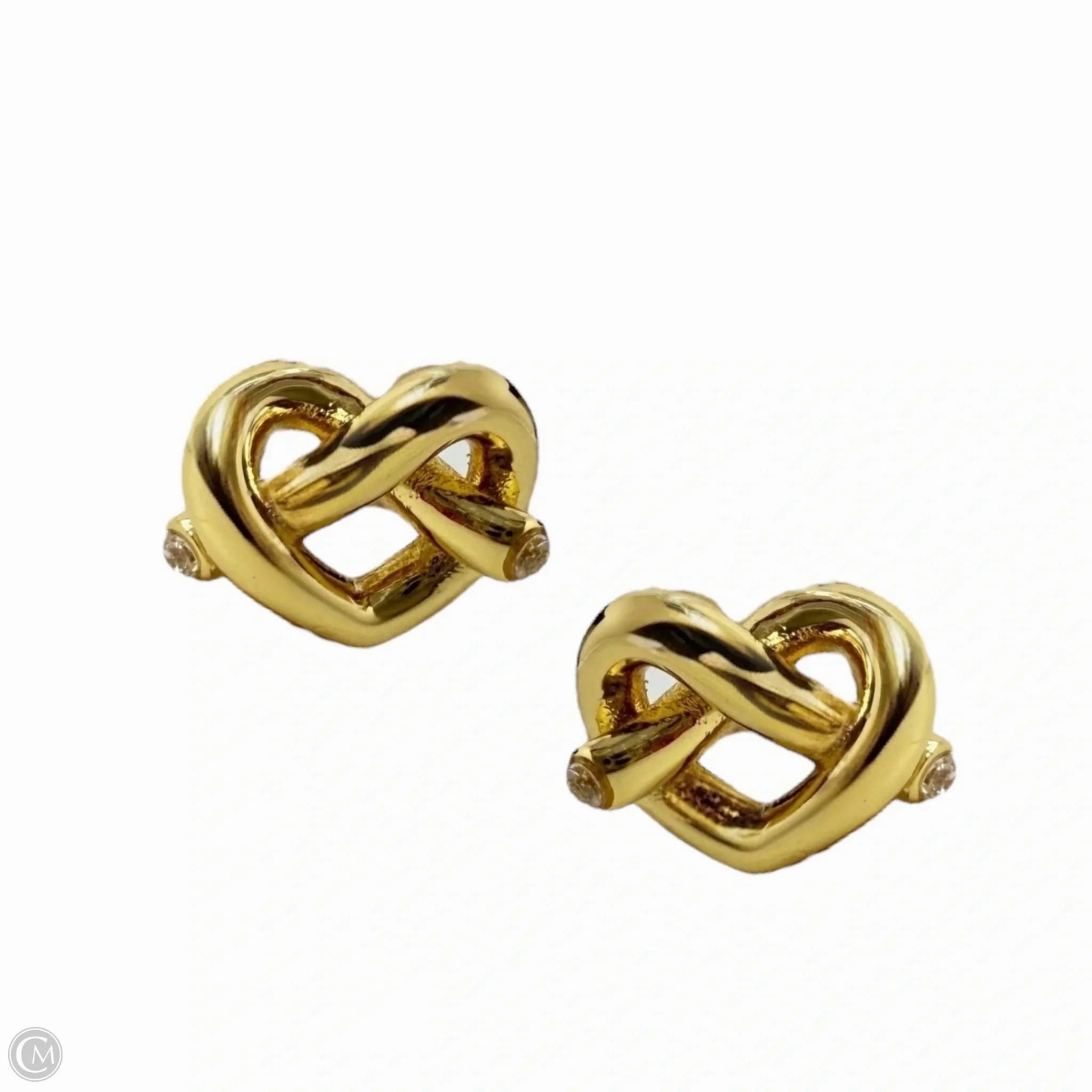 Crystal Accented Love Knot Stud Earrings Designer By Kate Spade