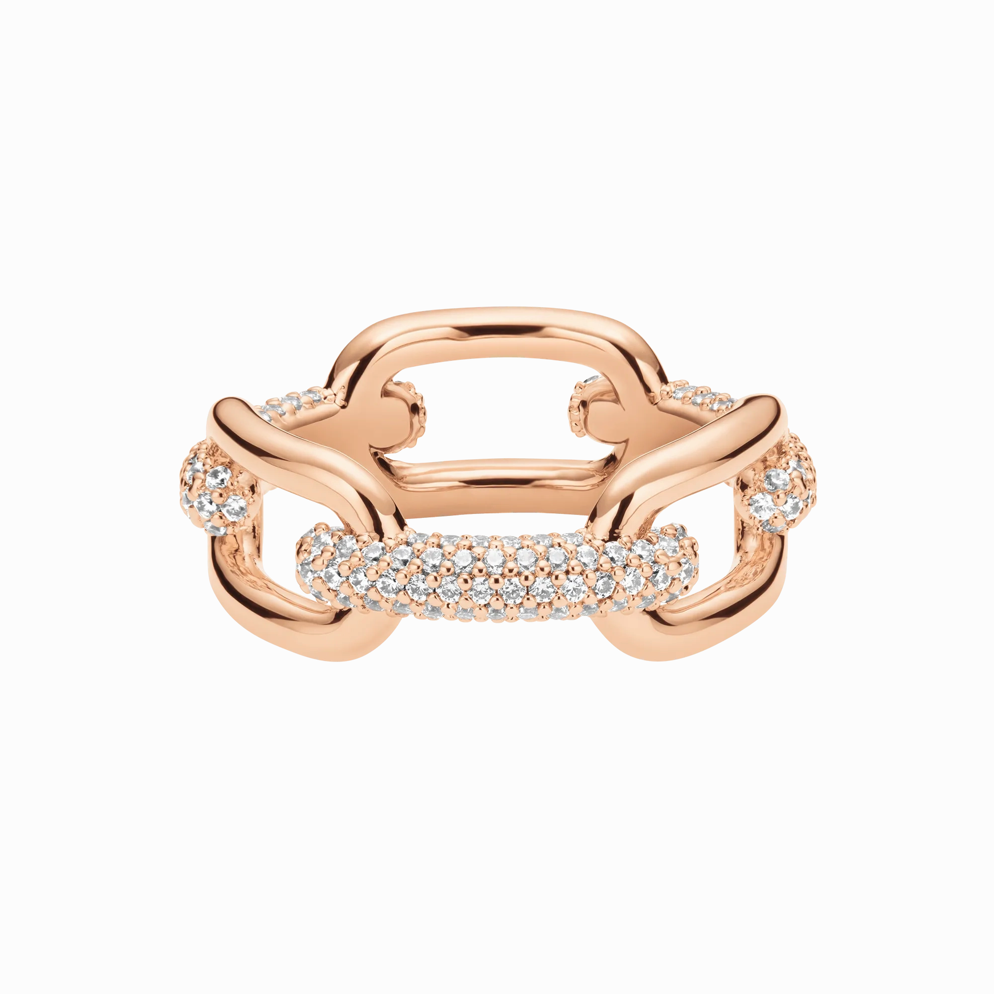 Crystal Link Ring Rose Gold