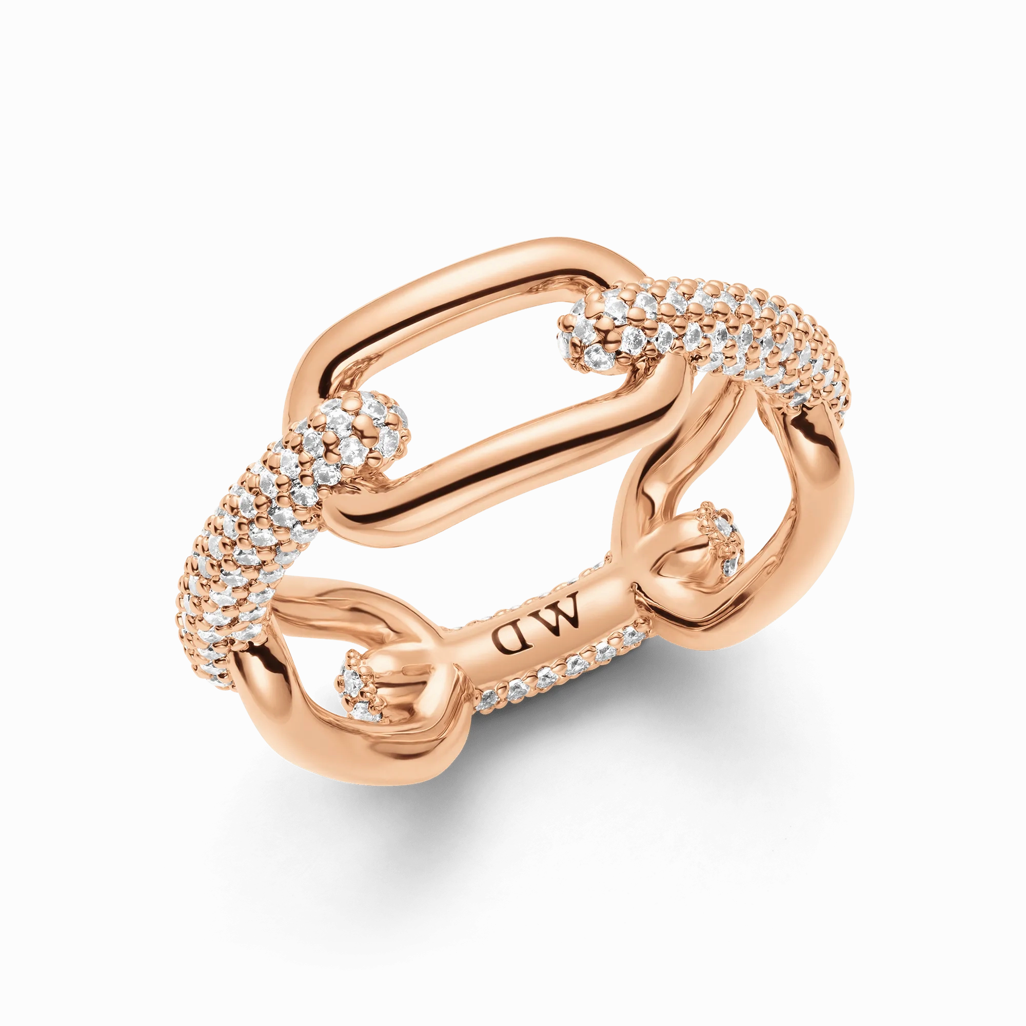 Crystal Link Ring Rose Gold