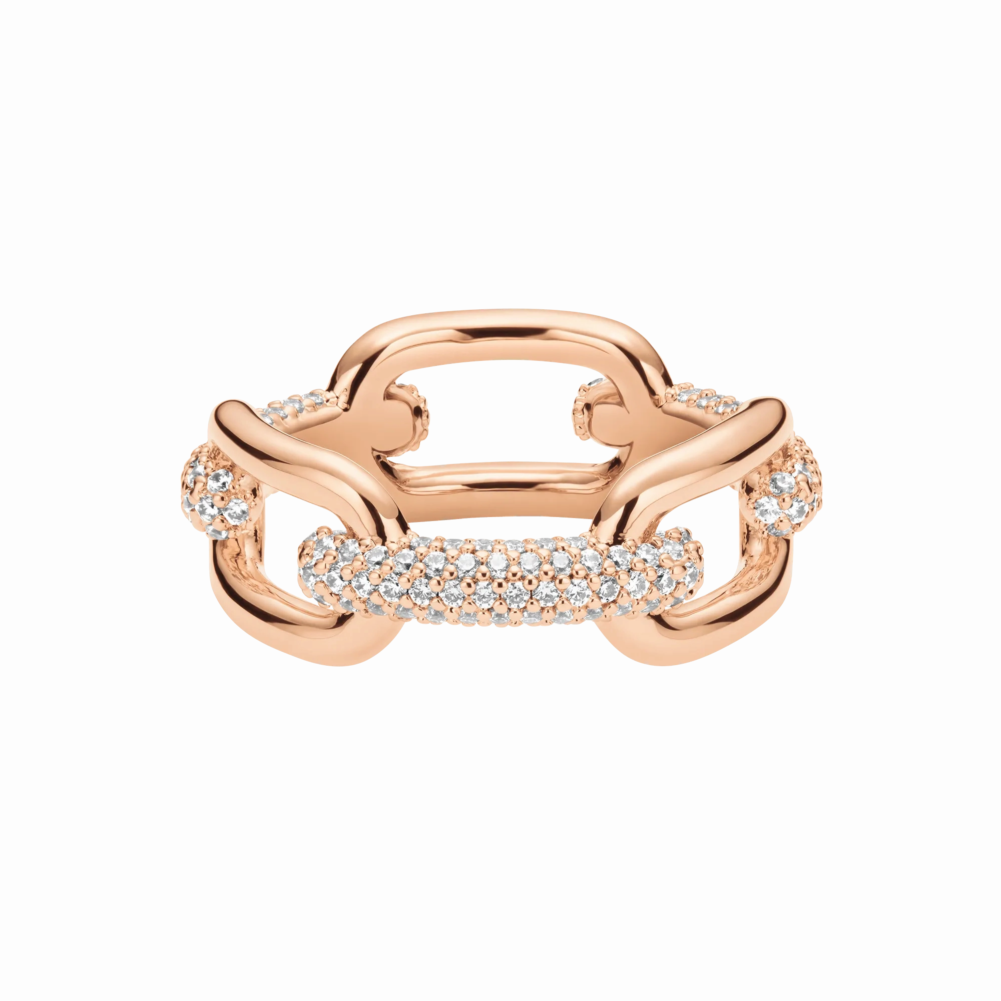 Crystal Link Ring Rose Gold
