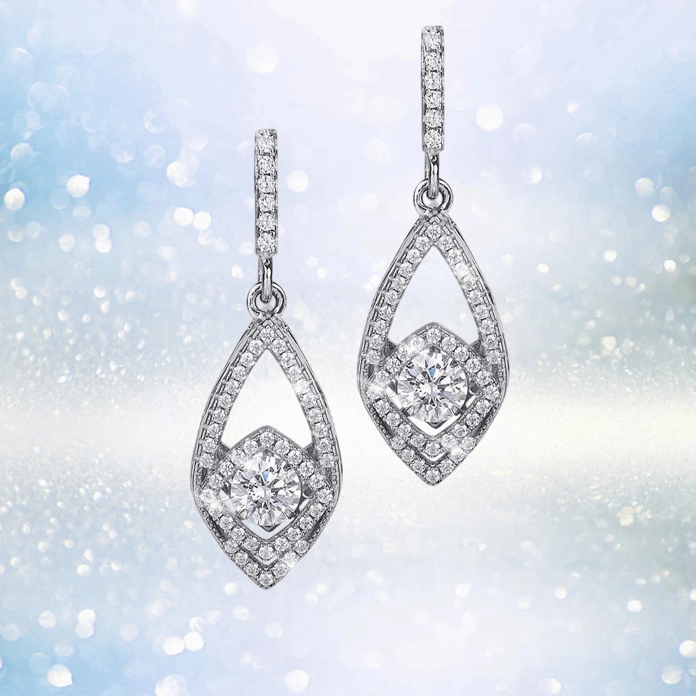 Dancing Decora Rhodium Earrings