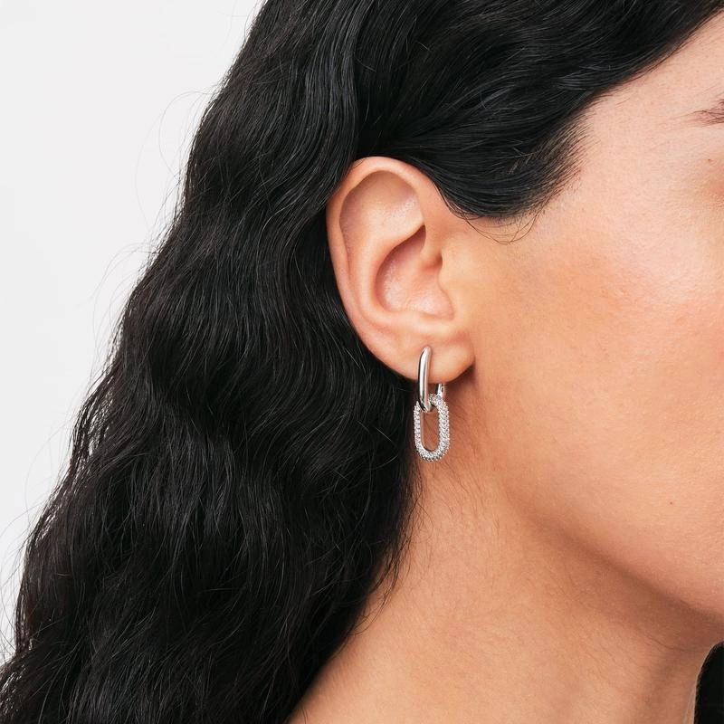 Daniel Wellington Crystal Link Earrings Silver