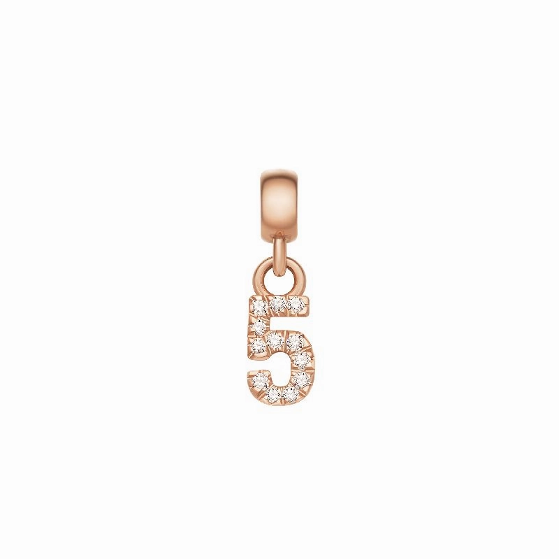 Daniel Wellington Crystal Number 5 Charm Rose Gold