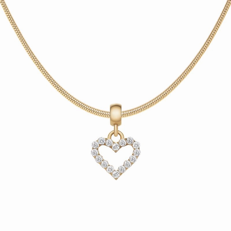 Daniel Wellington Heart Contour White Crystal Charm Gold