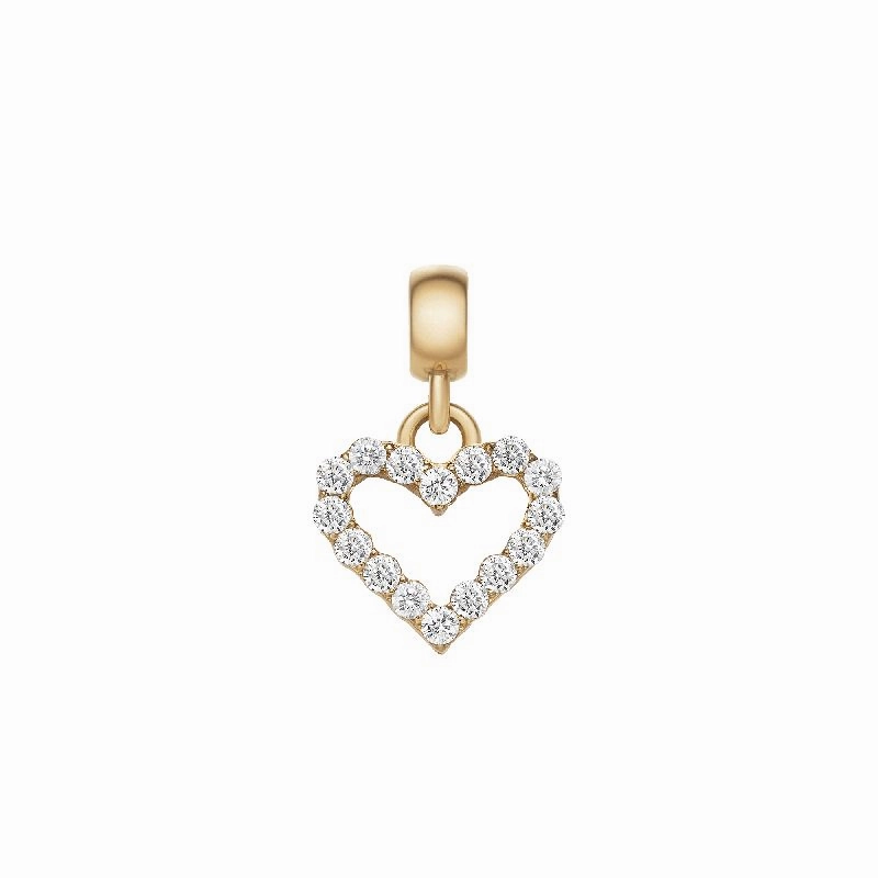Daniel Wellington Heart Contour White Crystal Charm Gold