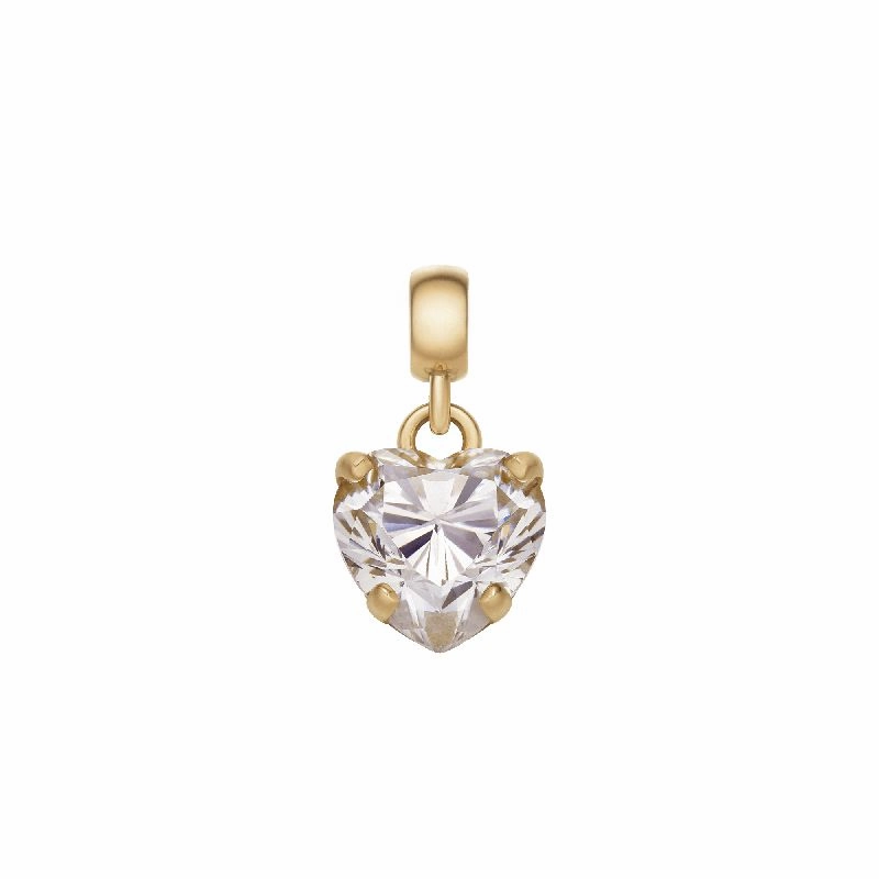 Daniel Wellington Heart White Crystal Charm Gold