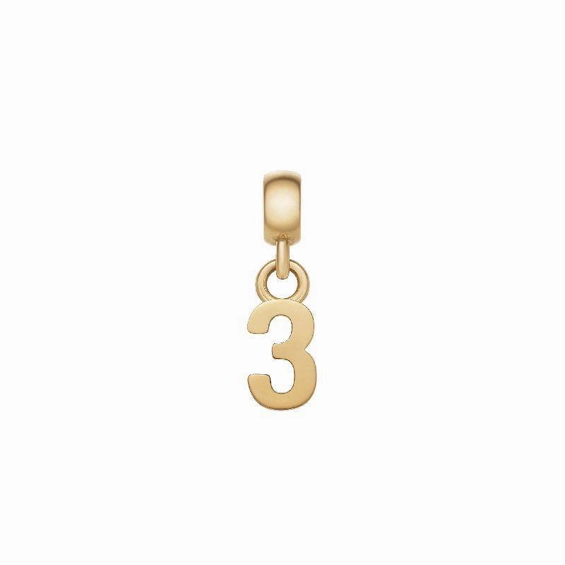 Daniel Wellington Number 3 Charm Gold