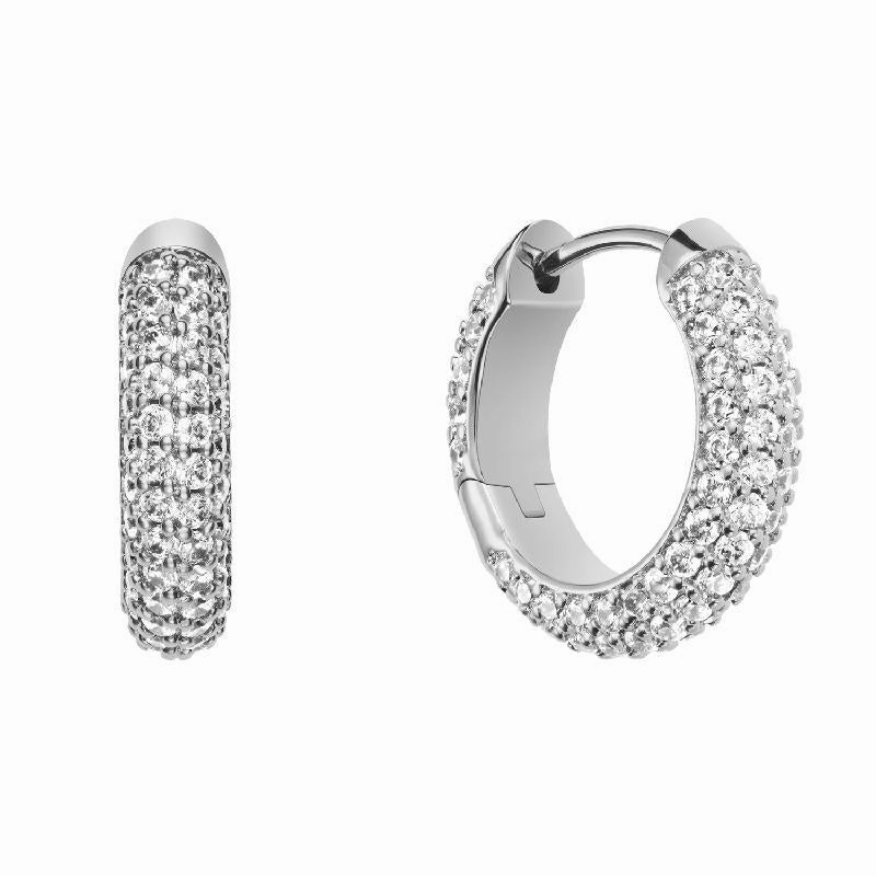 Daniel Wellington Pav Crystal Earrings Silver