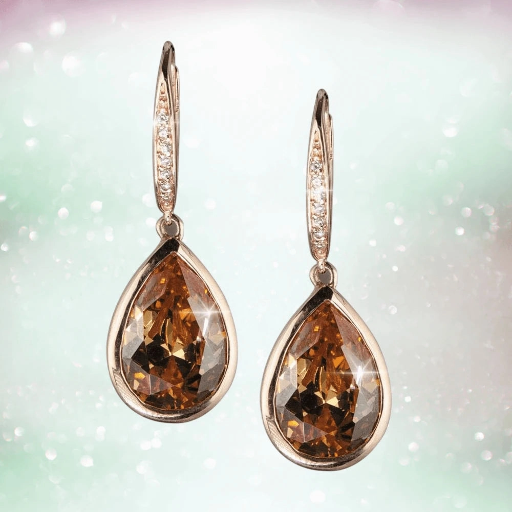 Delight Chocolate Pear Drop Earrings